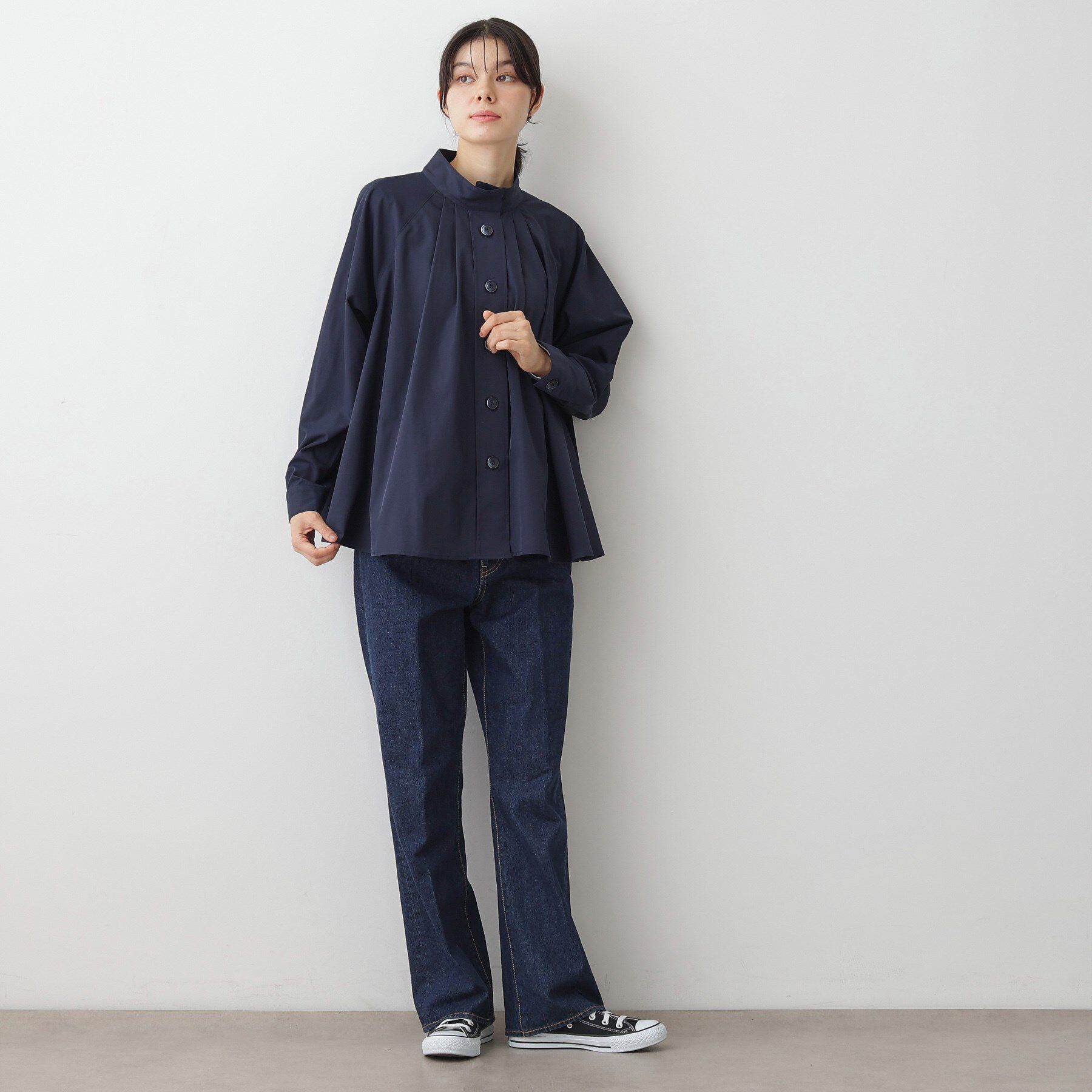 Dessin「【洗える】スタンドカラーAラインジャケット」|テーラードジャケット|