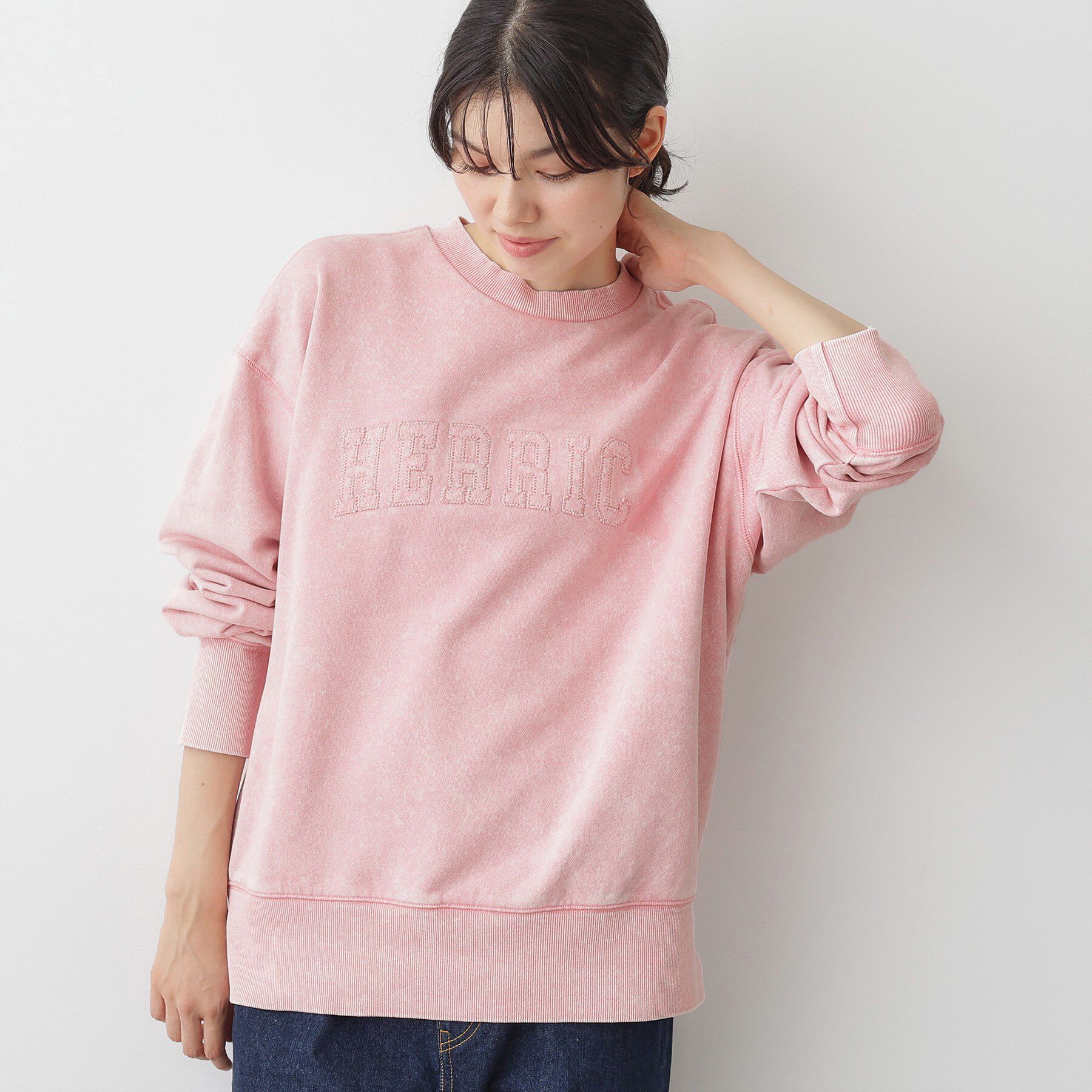 Dessin「【ユニセックス/洗える】ケミカルウォッシュ裏毛トレーナー」|パーカー|