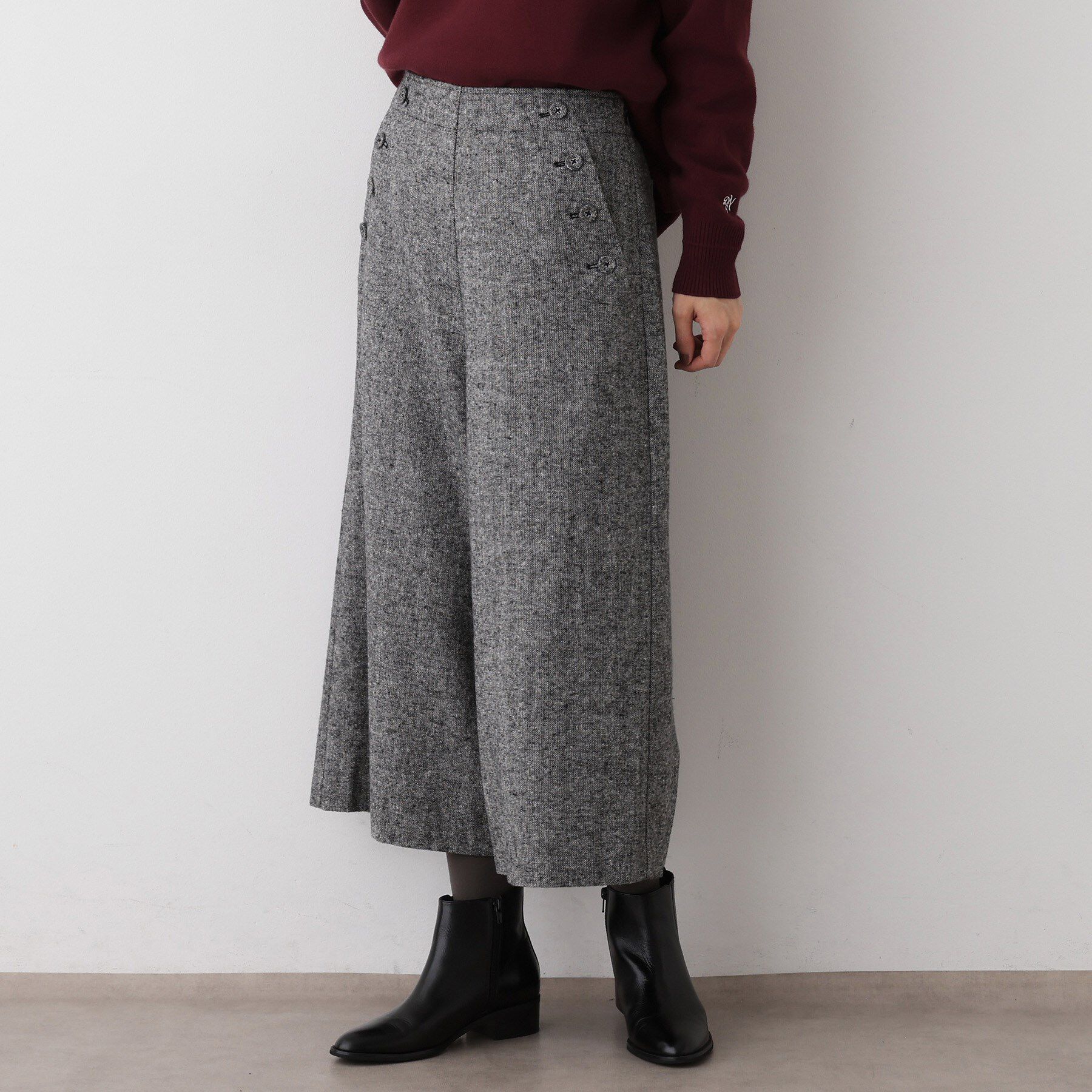 Dessin「【洗える/後ろゴム】ツイードマリンクロップド丈パンツ」|その他|