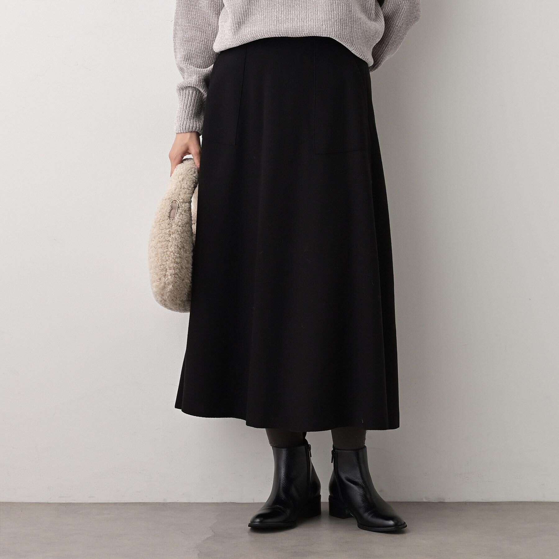 Dessin「メルトンジャージフレアスカート」|スカート|ブラック(019)