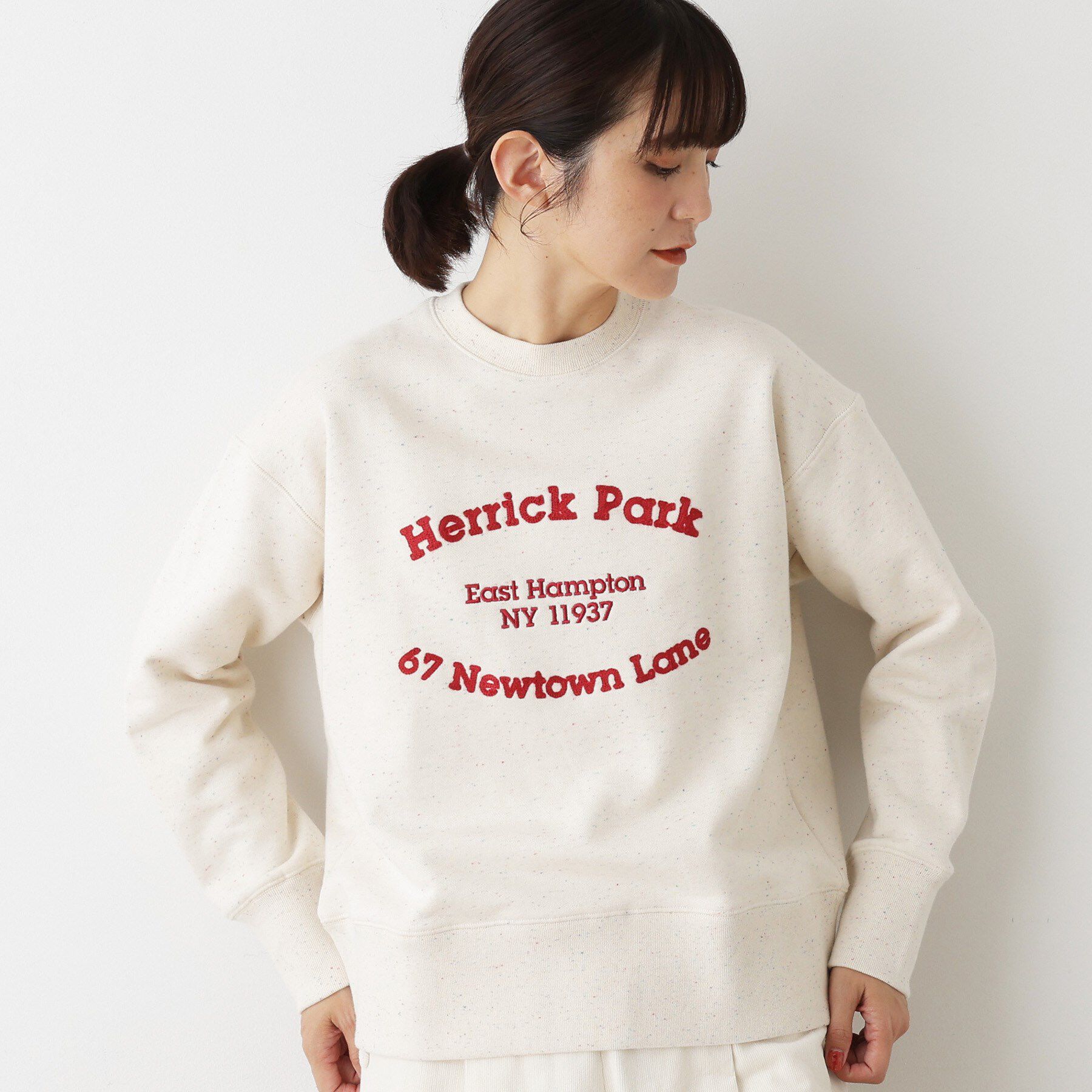 Dessin「【ユニセックス/洗える】ネップ裏毛スウェットトレーナー」|パーカー|グレージュ(050)