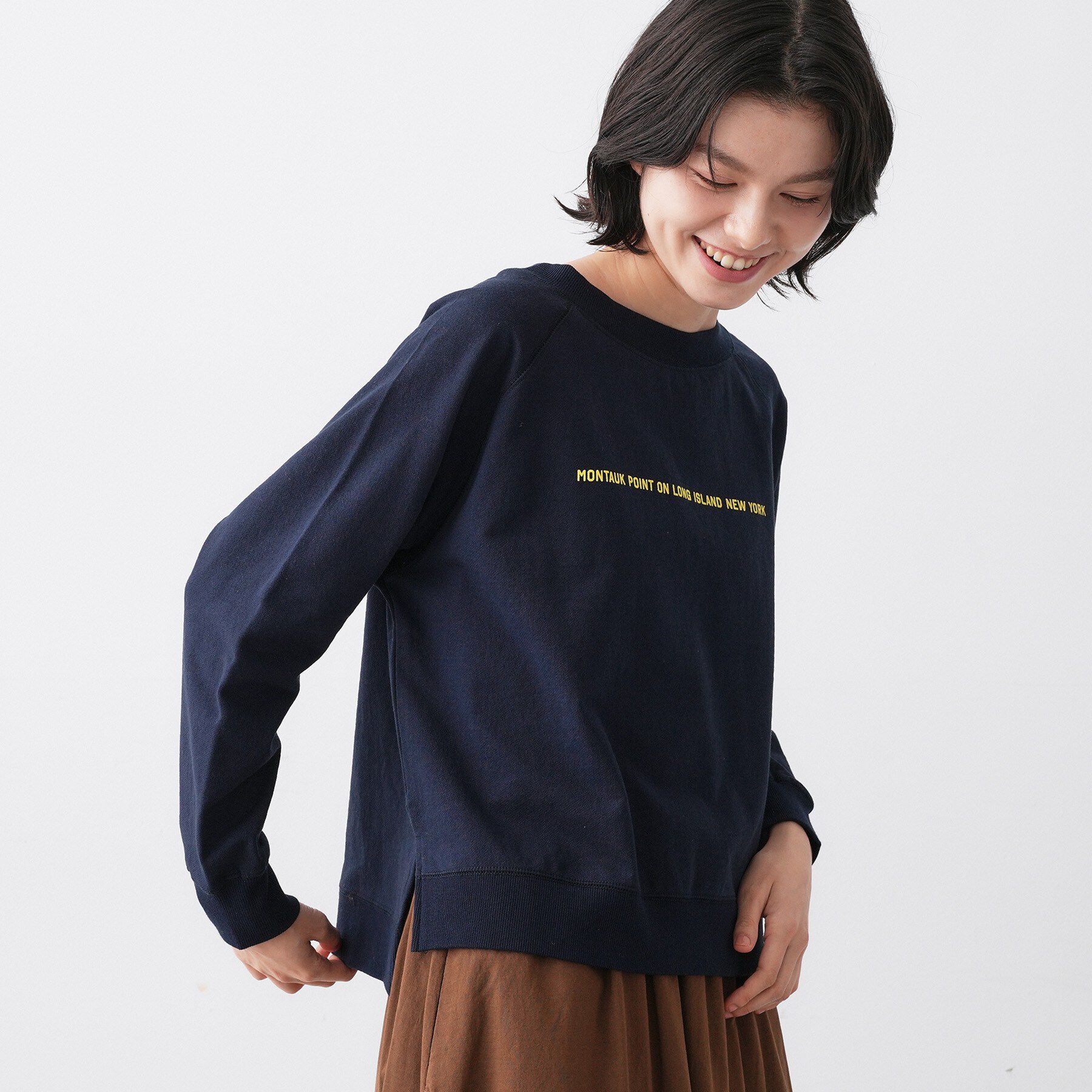 Dessin「【洗える】ラグラン切り替えミニロゴカットソー」|Tシャツ・カットソー|