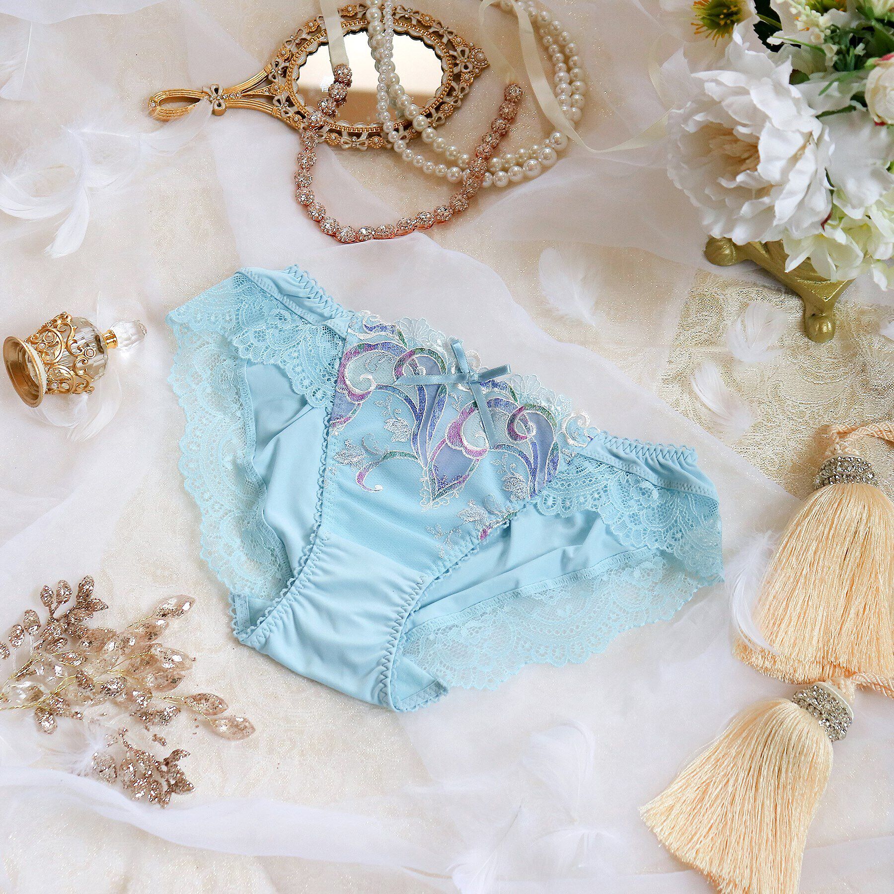 Risa Magli「シトリン ノーマルショーツ」|インナー|ブルー(092)