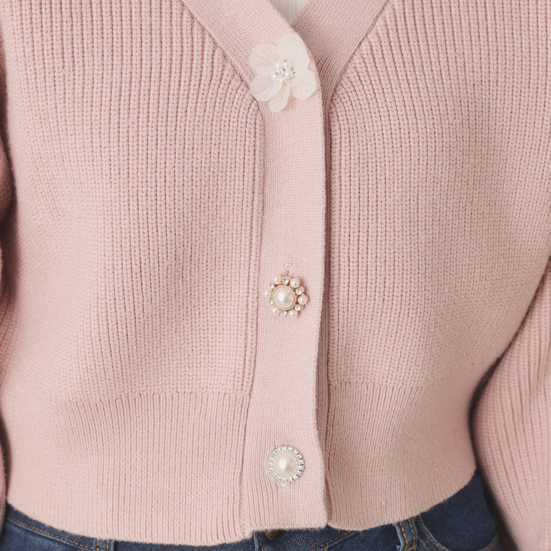 ITS&rsquo;DEMO「【手洗い可】アソートビジューボタンカーデ」|カーディガン|