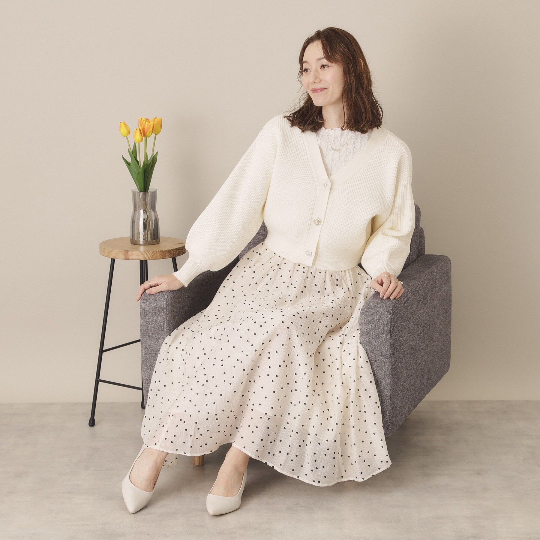 ITS&rsquo;DEMO「【手洗い可】アソートビジューボタンカーデ」|カーディガン|