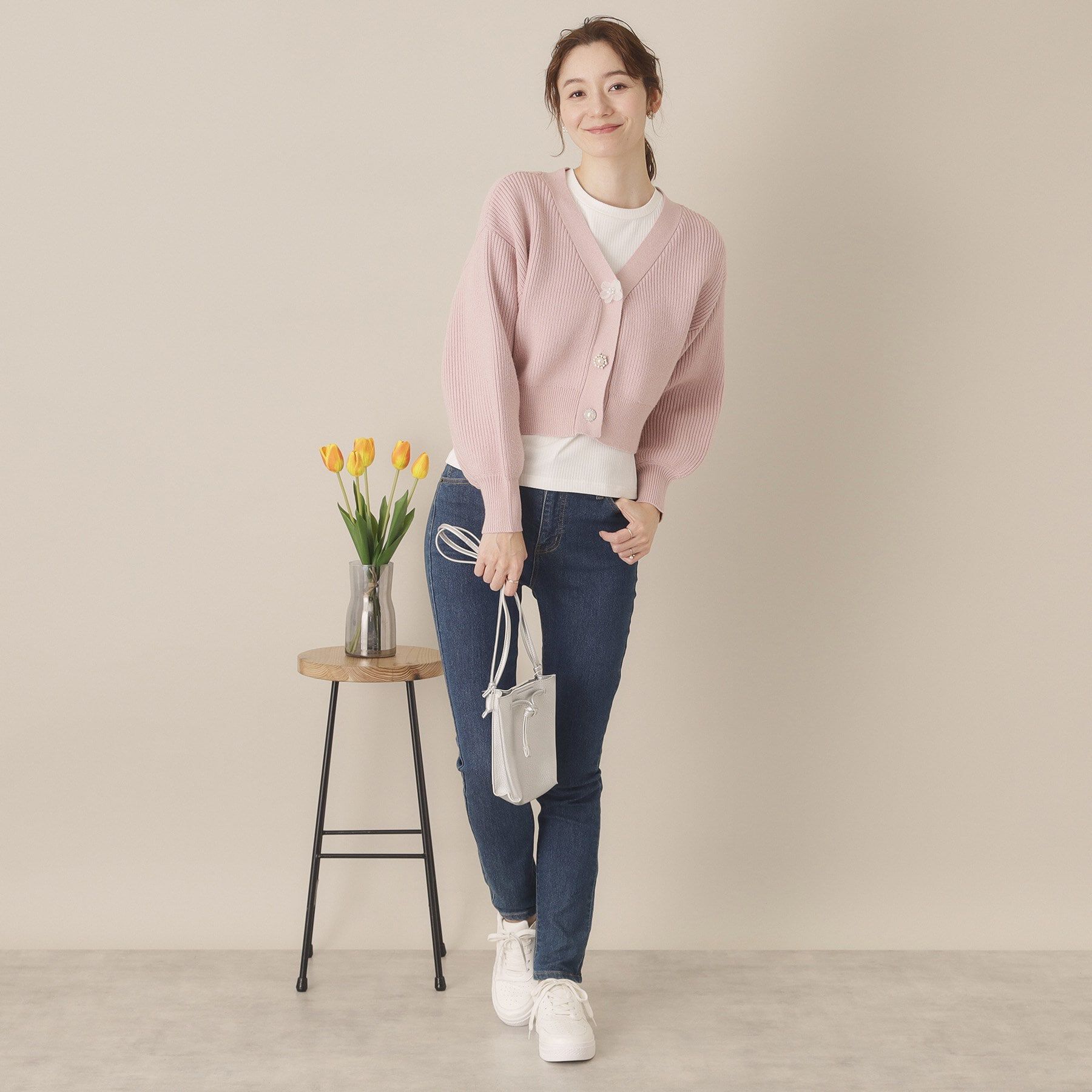 ITS&rsquo;DEMO「【手洗い可】アソートビジューボタンカーデ」|カーディガン|