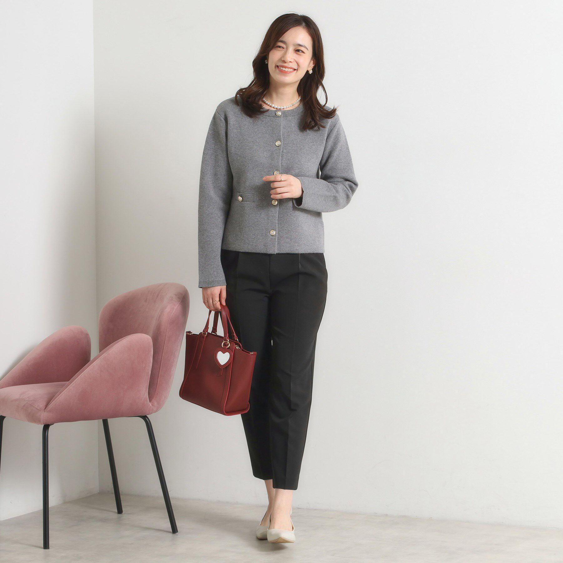 ITS&rsquo;DEMO「【手洗い可】ニットジャケット」|ノーカラージャケット|