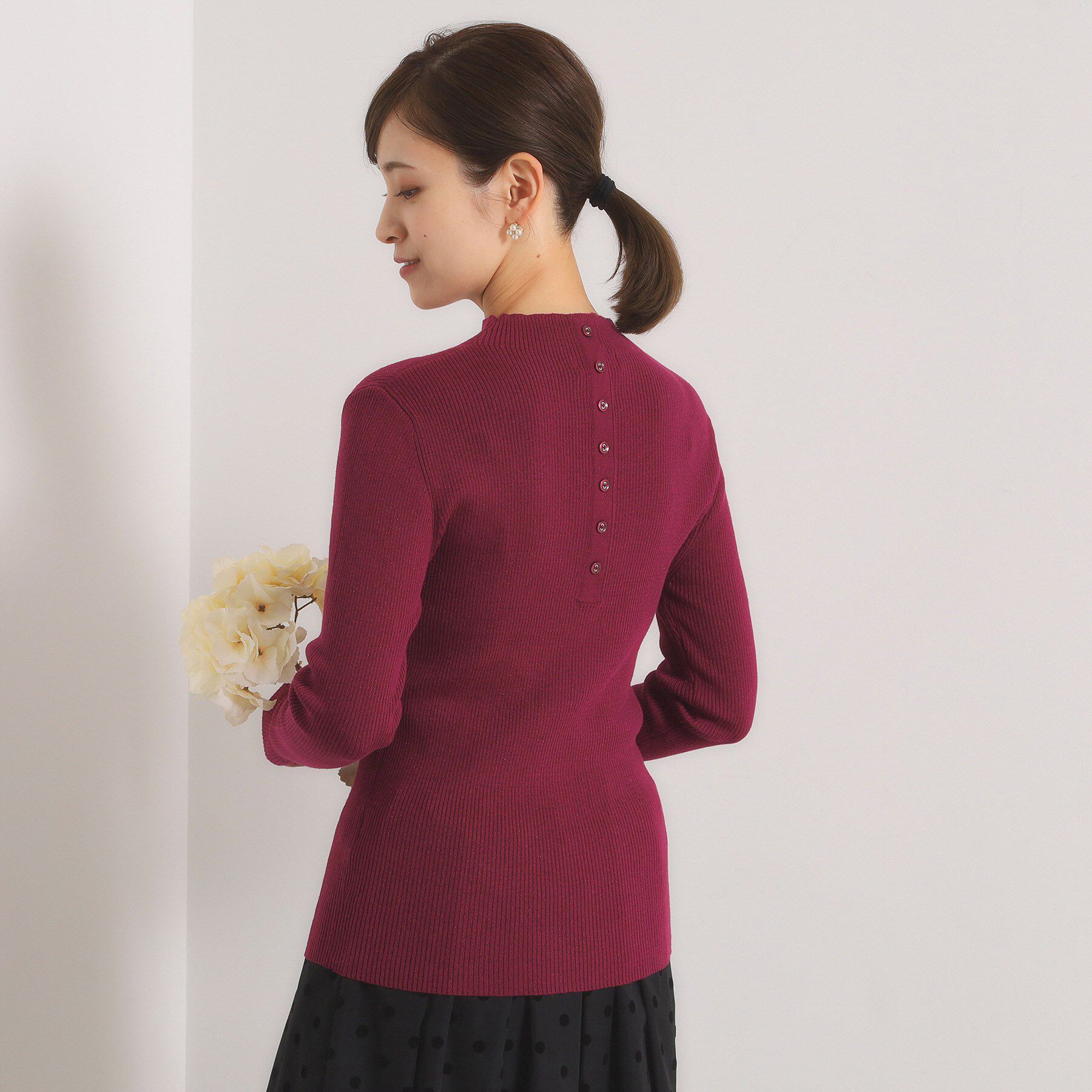 ITS&rsquo;DEMO「【手洗い可】ラメリブボトルネックニット」|ニット・セーター|