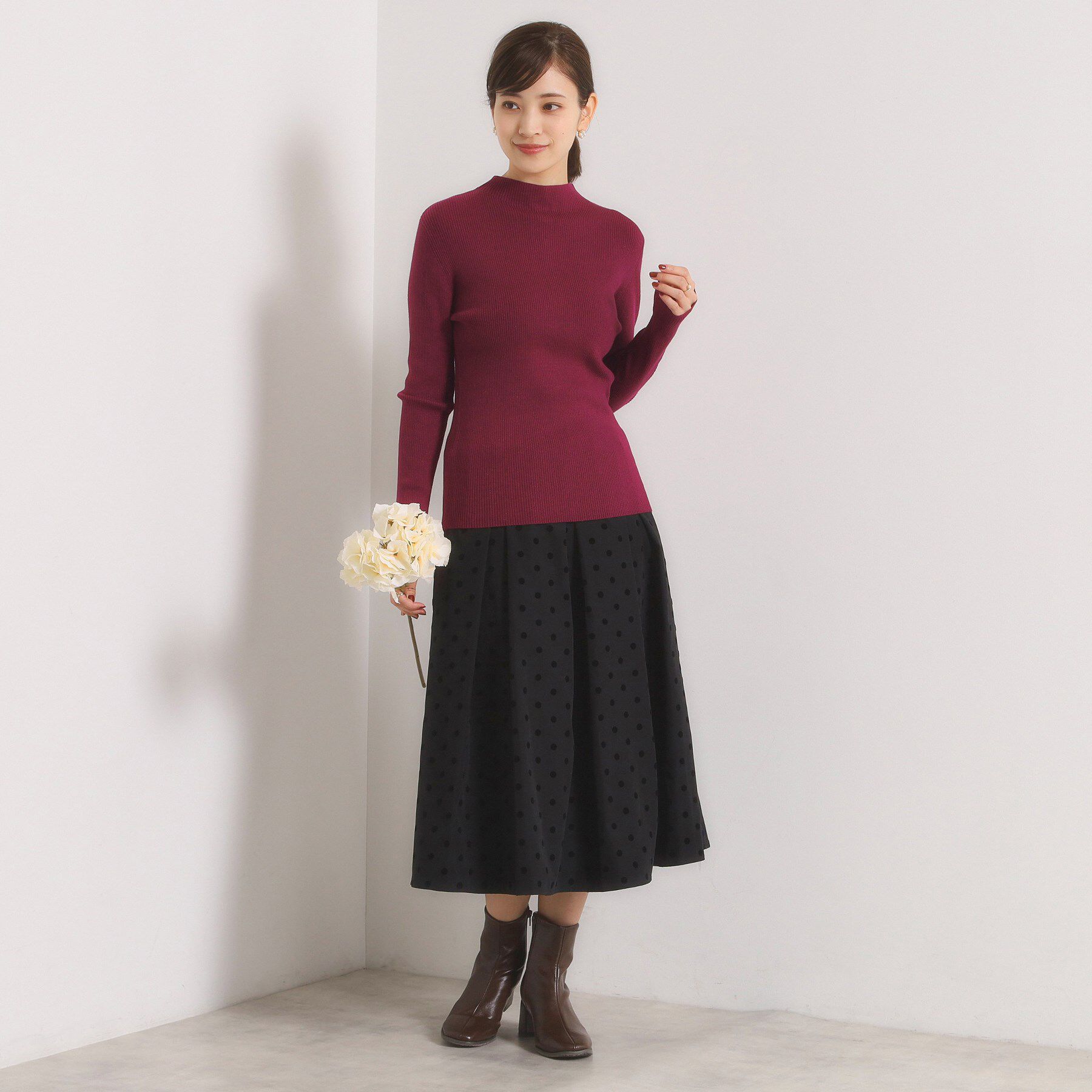 ITS&rsquo;DEMO「【手洗い可】ラメリブボトルネックニット」|ニット・セーター|