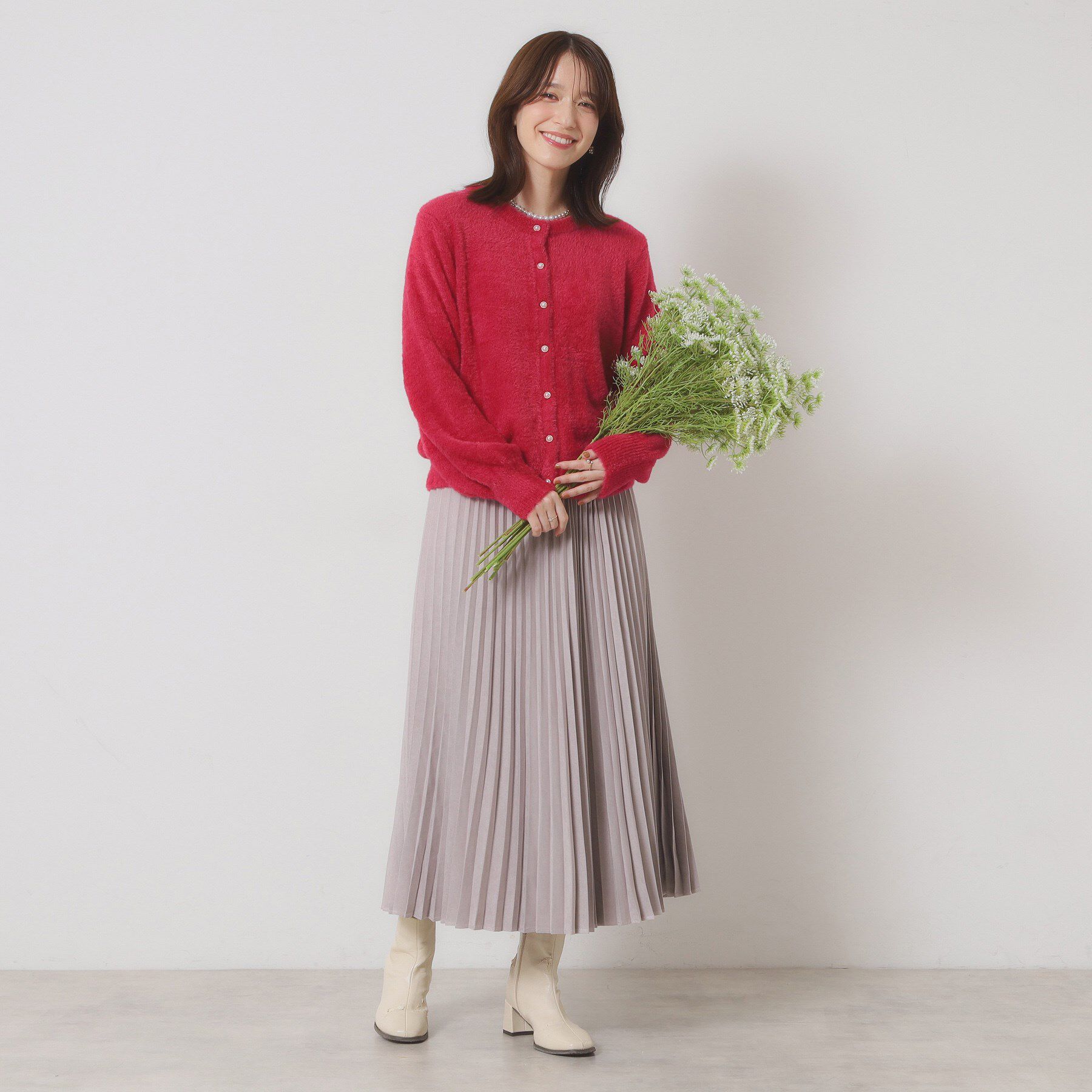 ITS&rsquo;DEMO「【手洗い可】フェザーヤーンクルーカーディガン」|カーディガン|