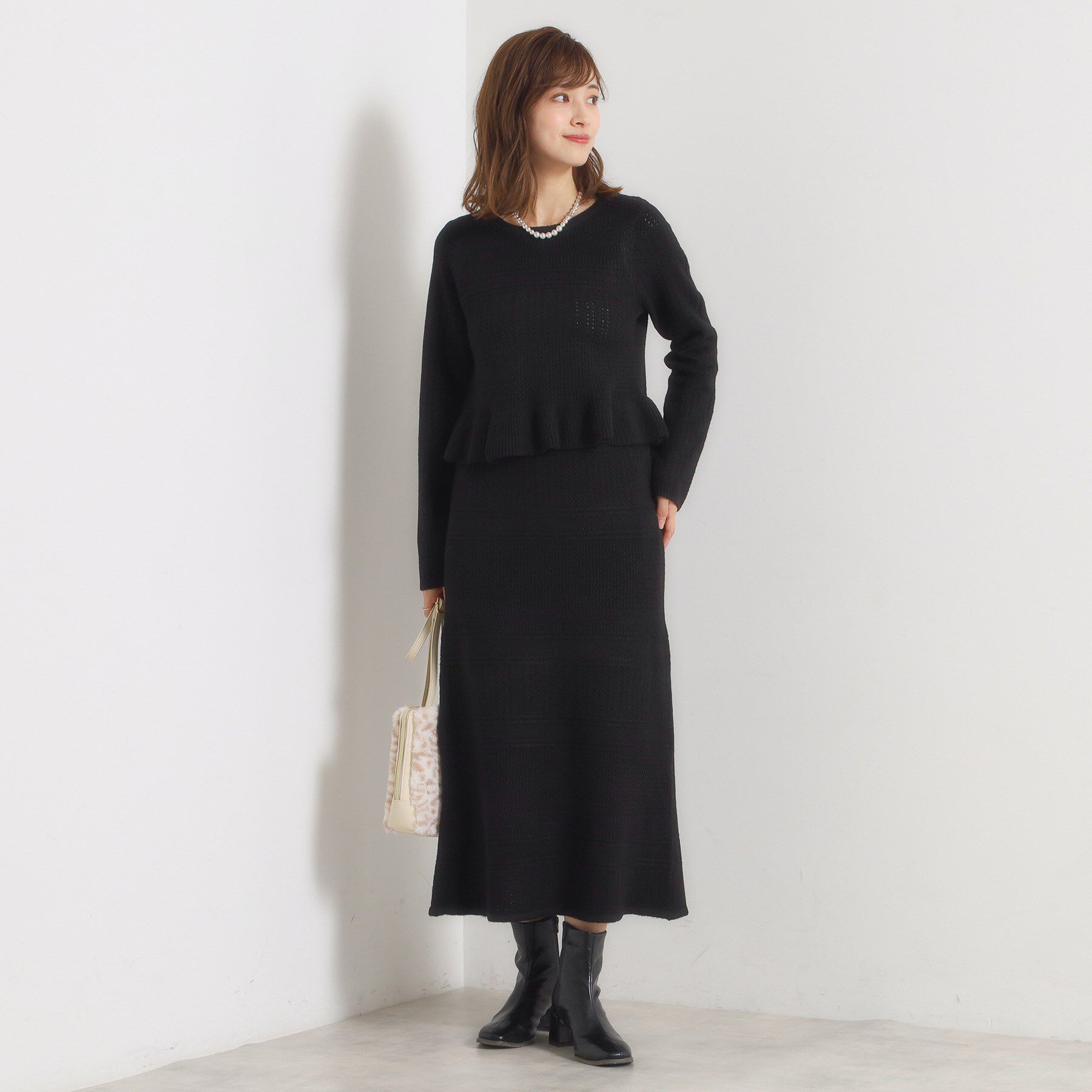 ITS&rsquo;DEMO「【手洗い可／セットアップ可】柄編みニットスカート」|スカート|