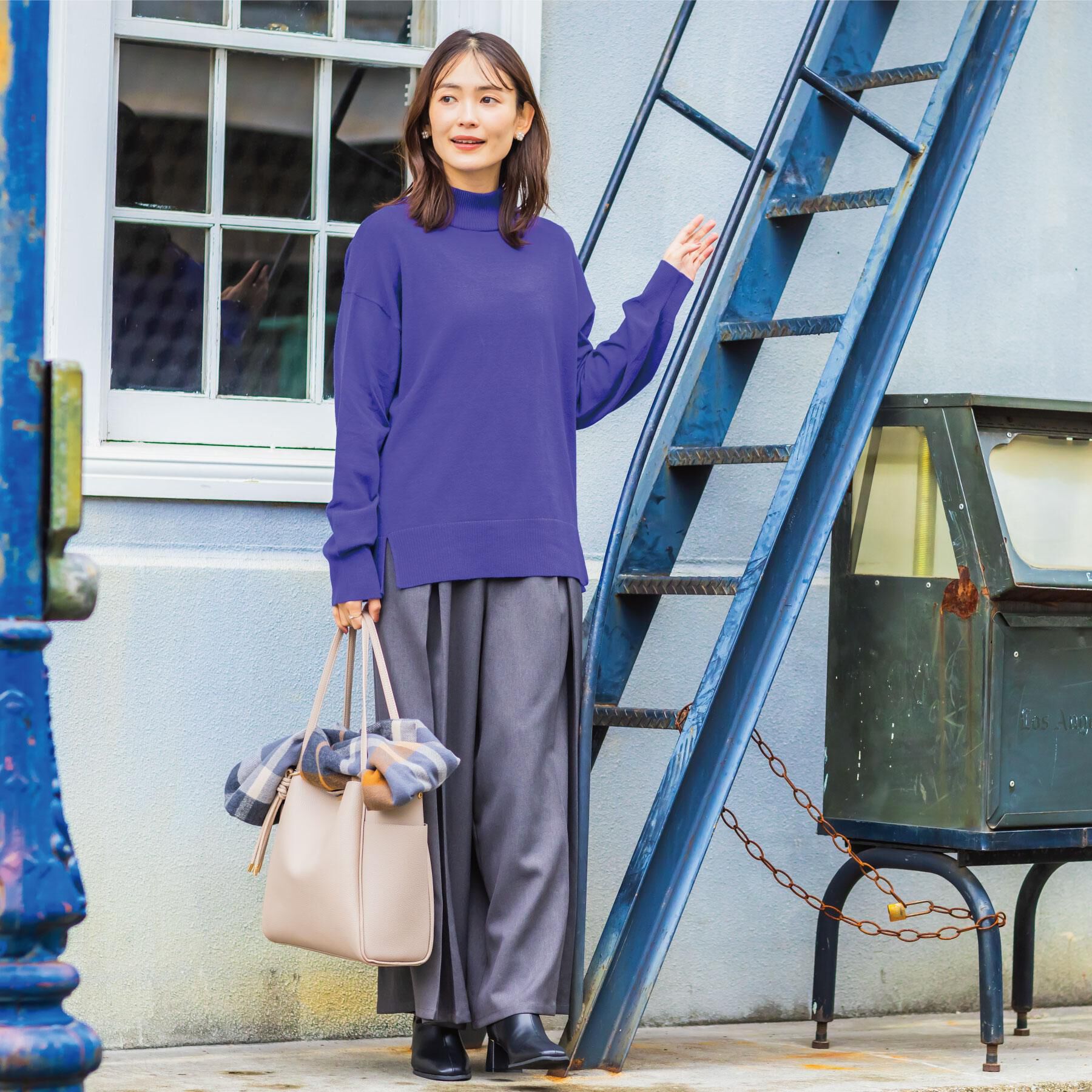 ITS&rsquo;DEMO「【静電気防止／手洗い可】クリーミータッチハイネックニット」|ニット・セーター|