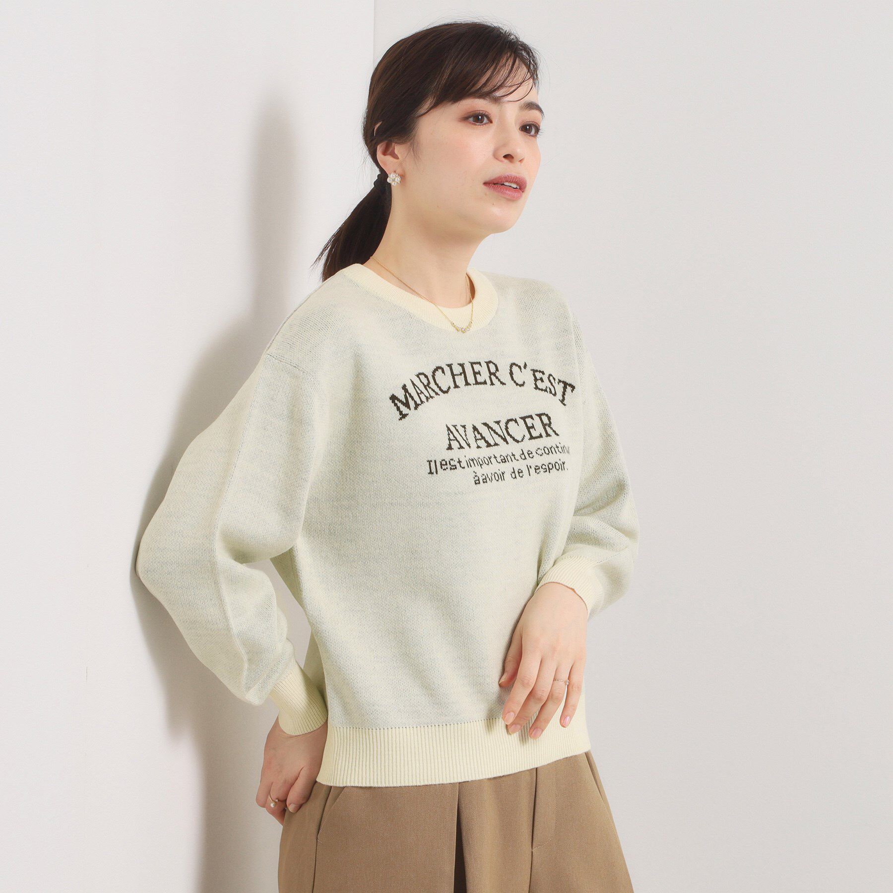 ITS&rsquo;DEMO「【手洗い可】アーチロゴニット」|ニット・セーター|