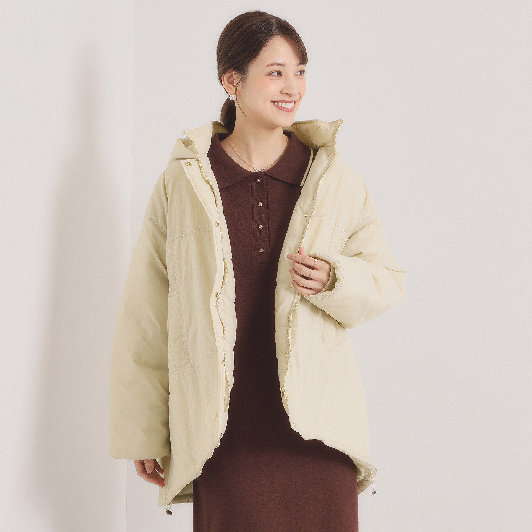 ITS&rsquo;DEMO「モンスターコート」|ダウン|アイボリー(004)