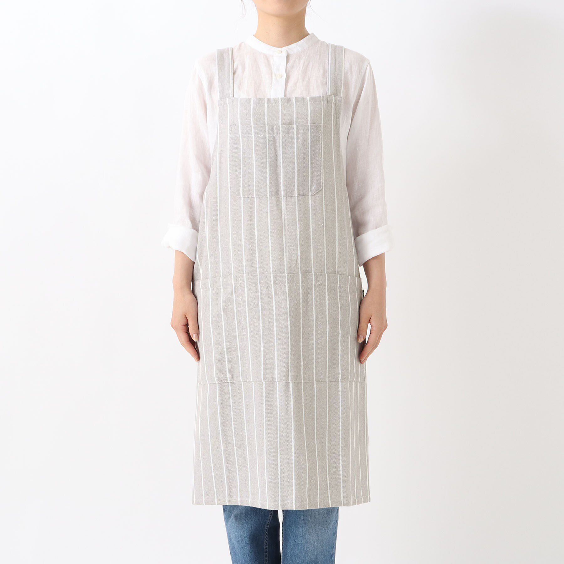 212 KITCHEN STORE「ヘリンボーンストライプエプロン GY」|食器・キッチングッズ|
