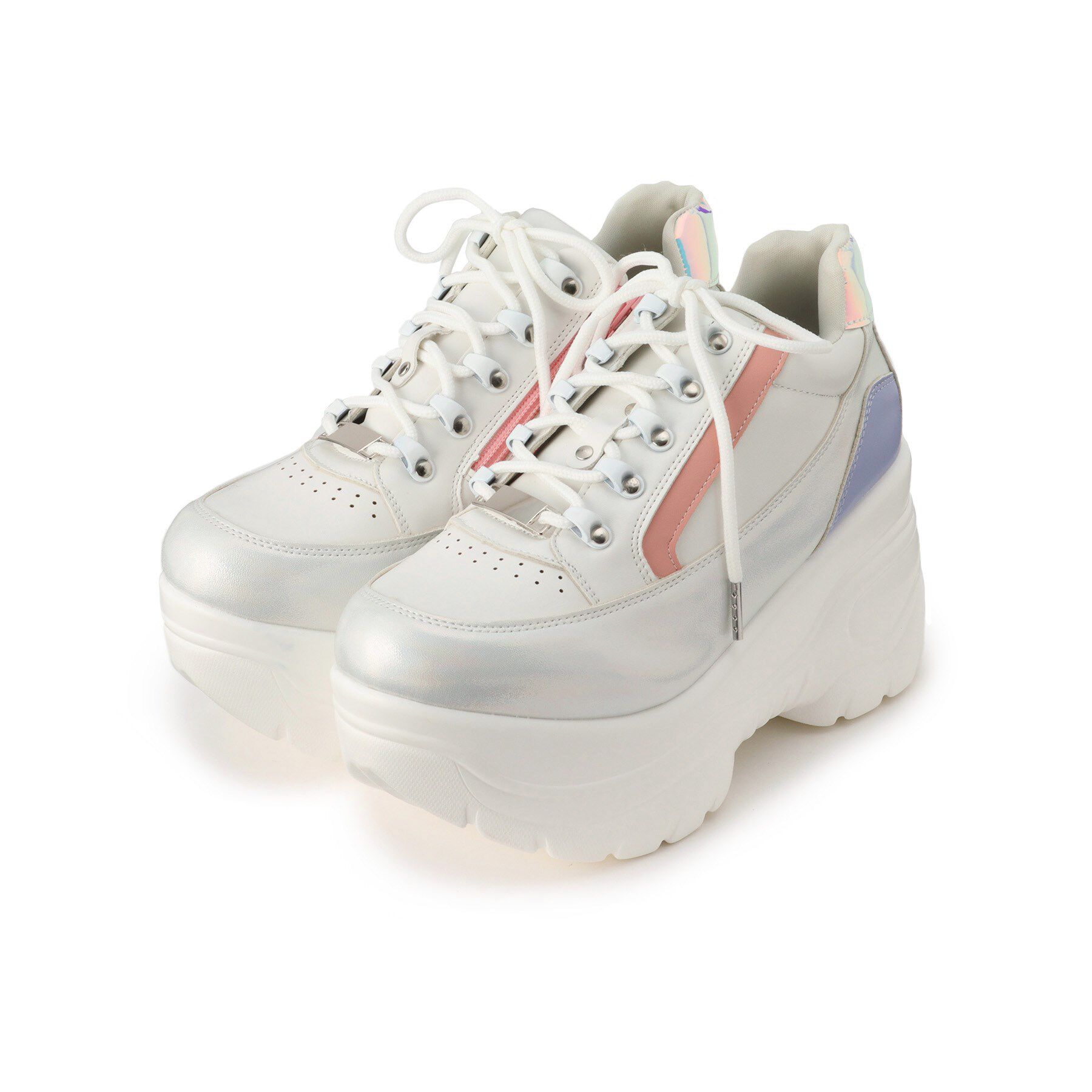 csT&P「＼脱ぎ履きしやすい／ファスナー付厚底スニーカー」|スニーカー|ﾎﾜｲﾄ(901)