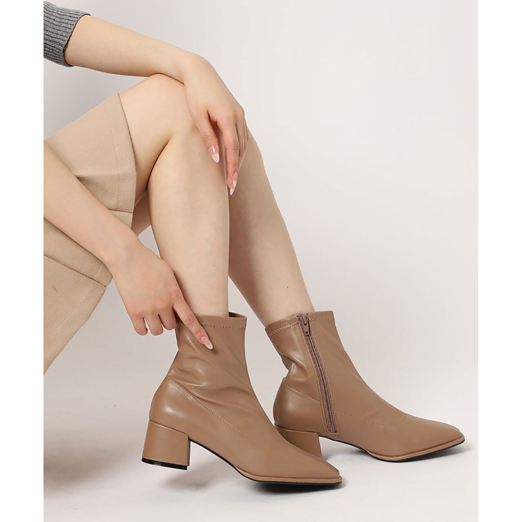 ESPERANZA「スクエアトゥストレッチショートブーツ」|ショートブーツ|