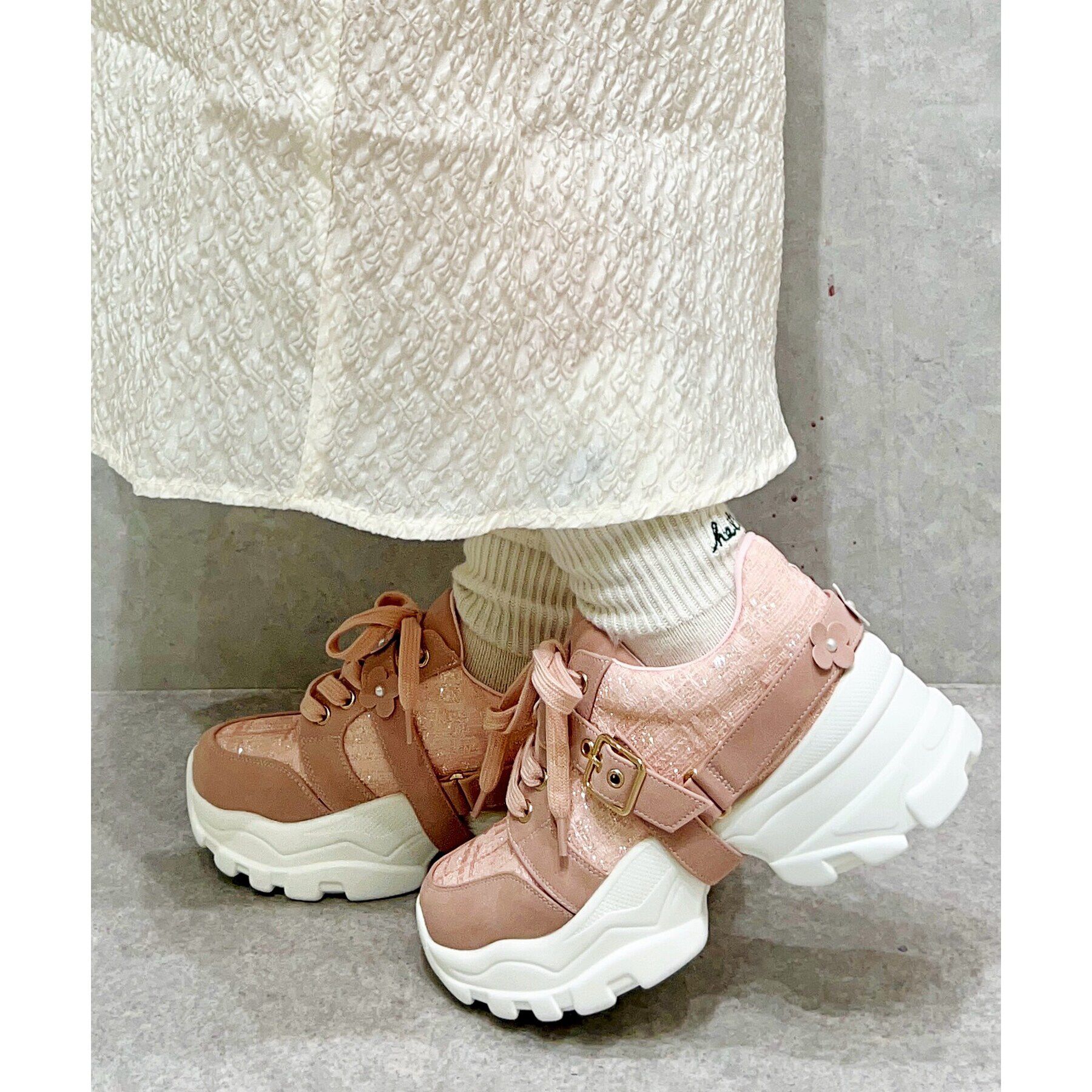 ESPERANZA「フラワーベルト厚底スニーカー」|スニーカー|