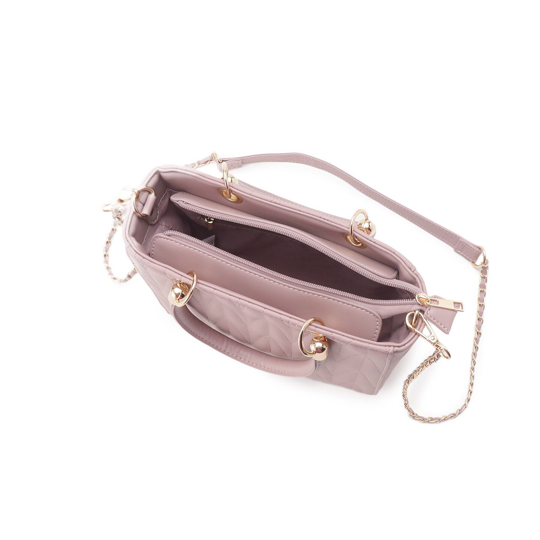 Ober Tashe「チャーム付きキルティング2WAYバッグ」|ハンドバッグ|