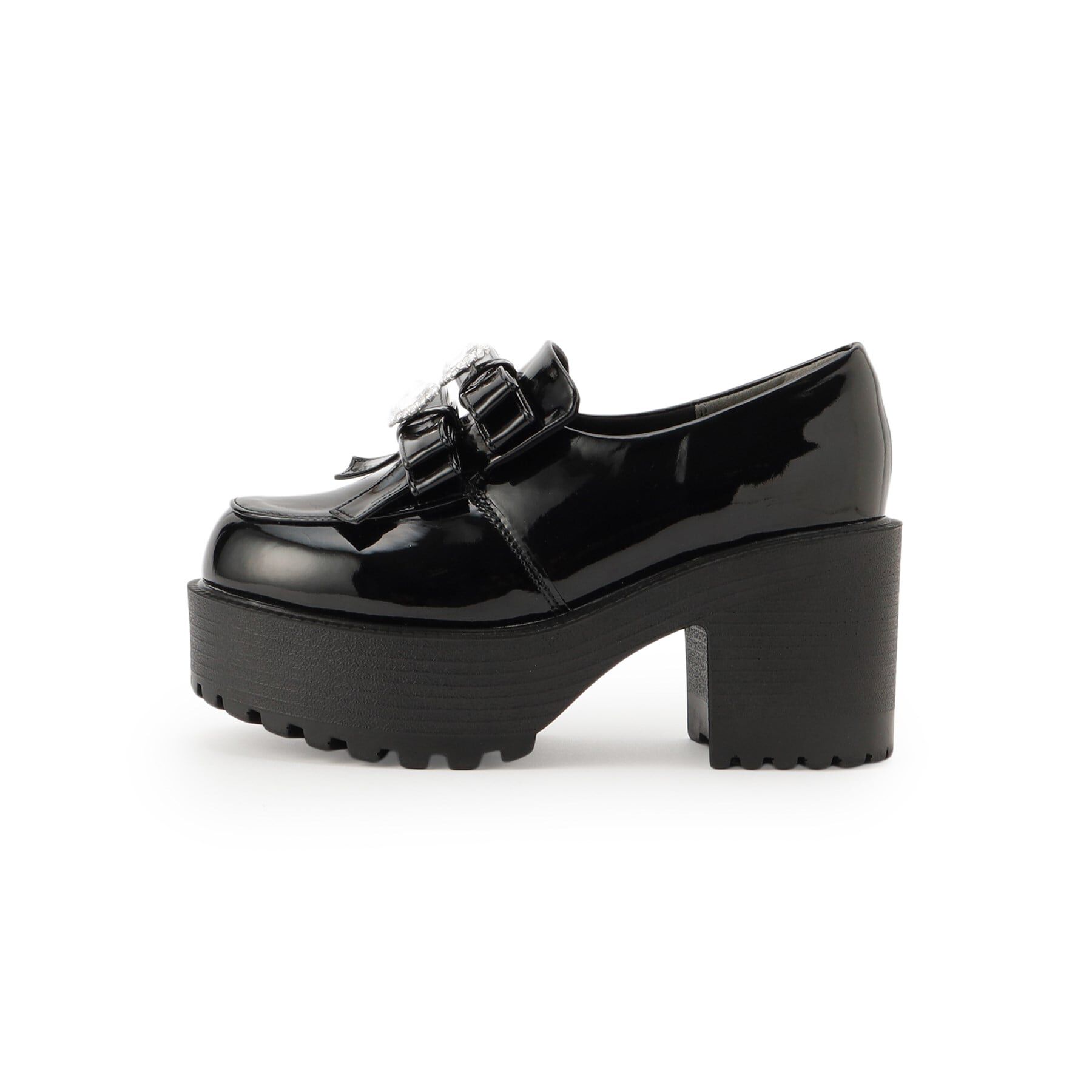 csT&P「ビジューハート付ダブルリボン厚底パンプス」|パンプス|