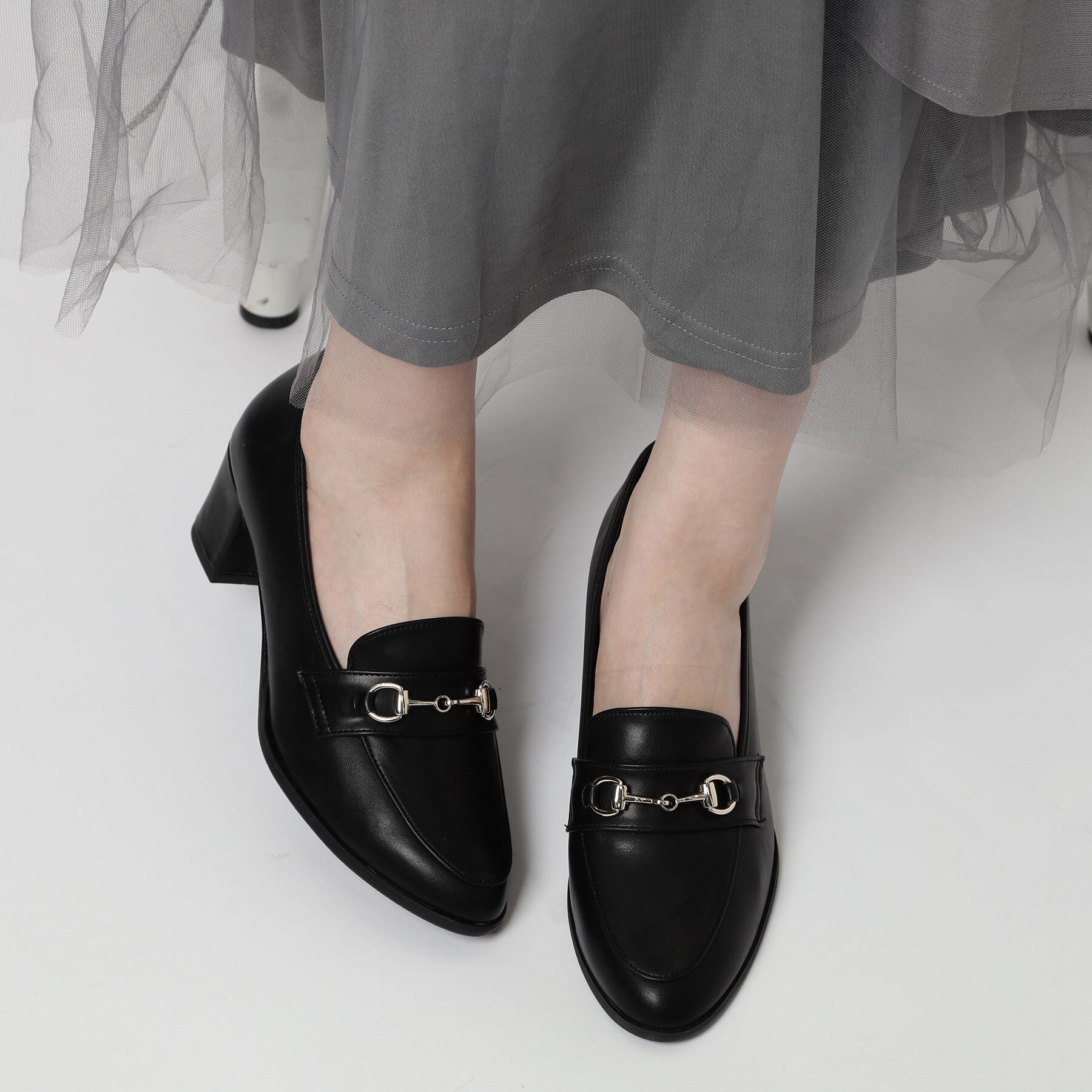 ESPERANZA「ミドルヒールビットローファー」|パンプス|