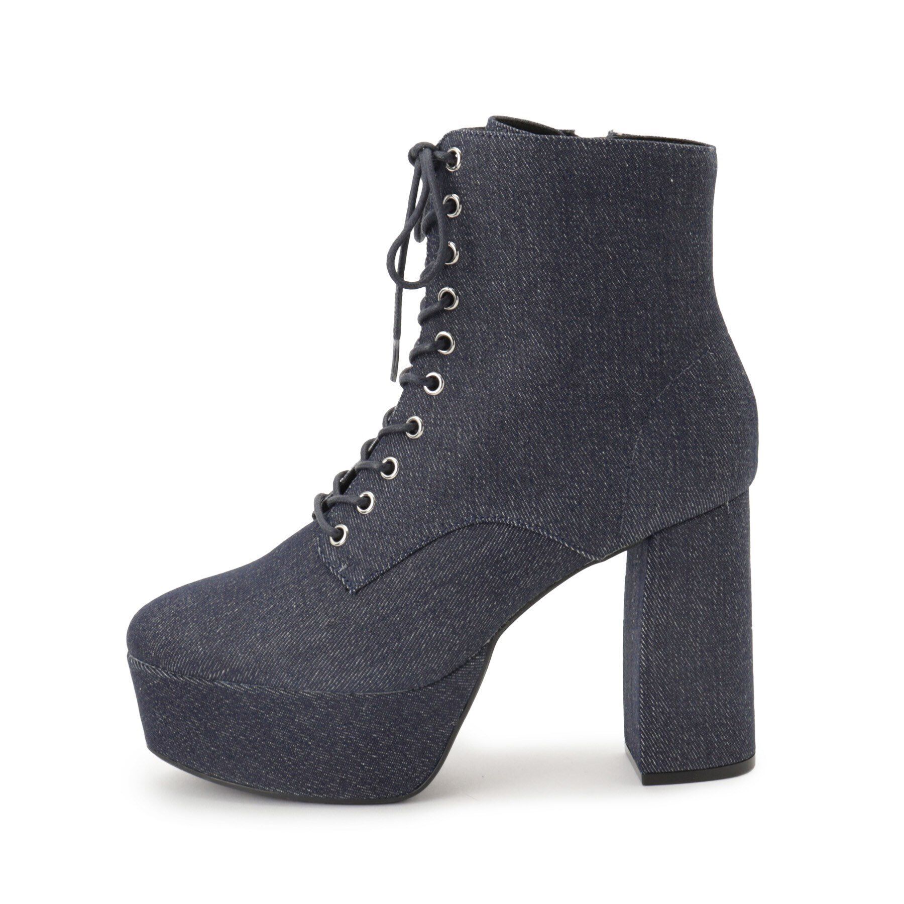 ESPERANZA「【ラク盛り／ショートブーツ】リピーター続出／脚長美脚　厚底レースアップブーツ」|ショートブーツ|