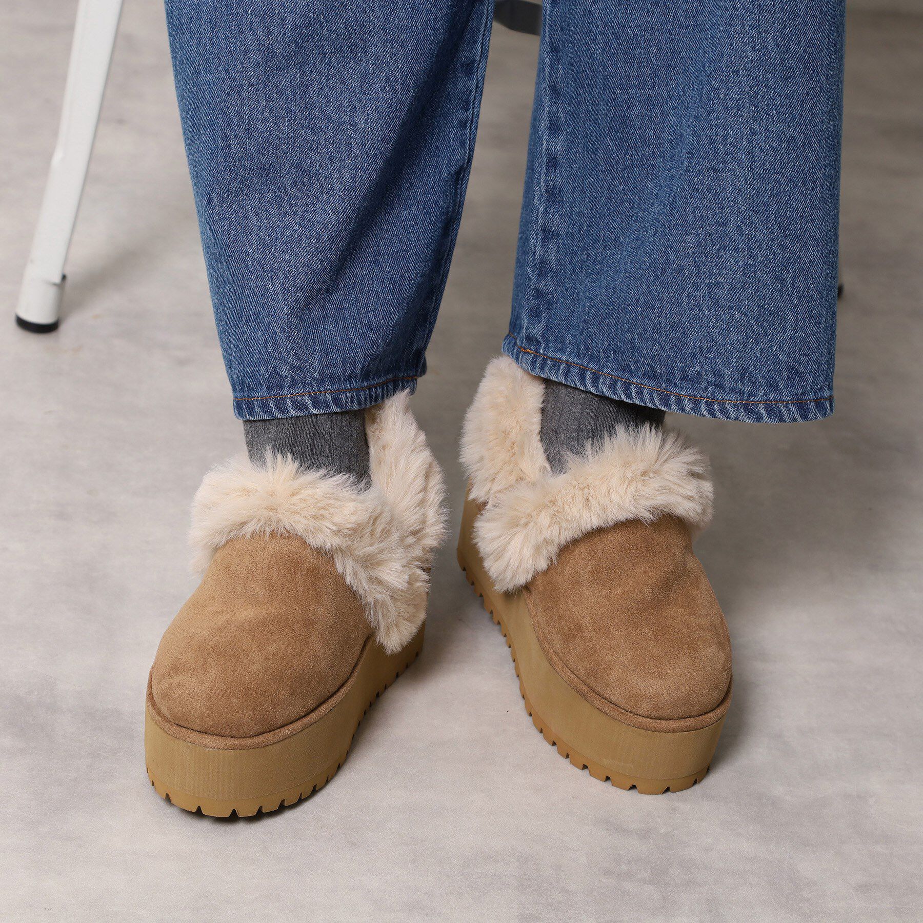 ESPERANZA「厚底2WAYフェイクムートンサボ」|ショートブーツ|