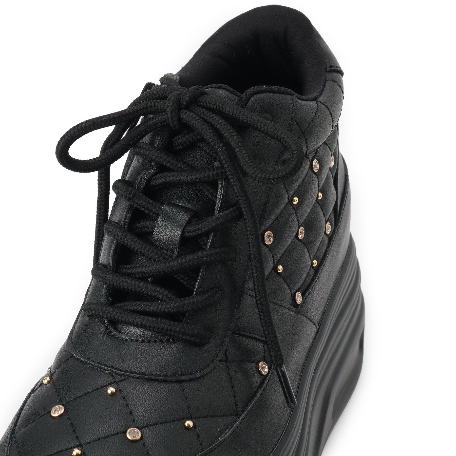 ESPERANZA「【EC先行販売】きゅんフィット厚底フラットキルティングスタッズスニーカー」|スニーカー|