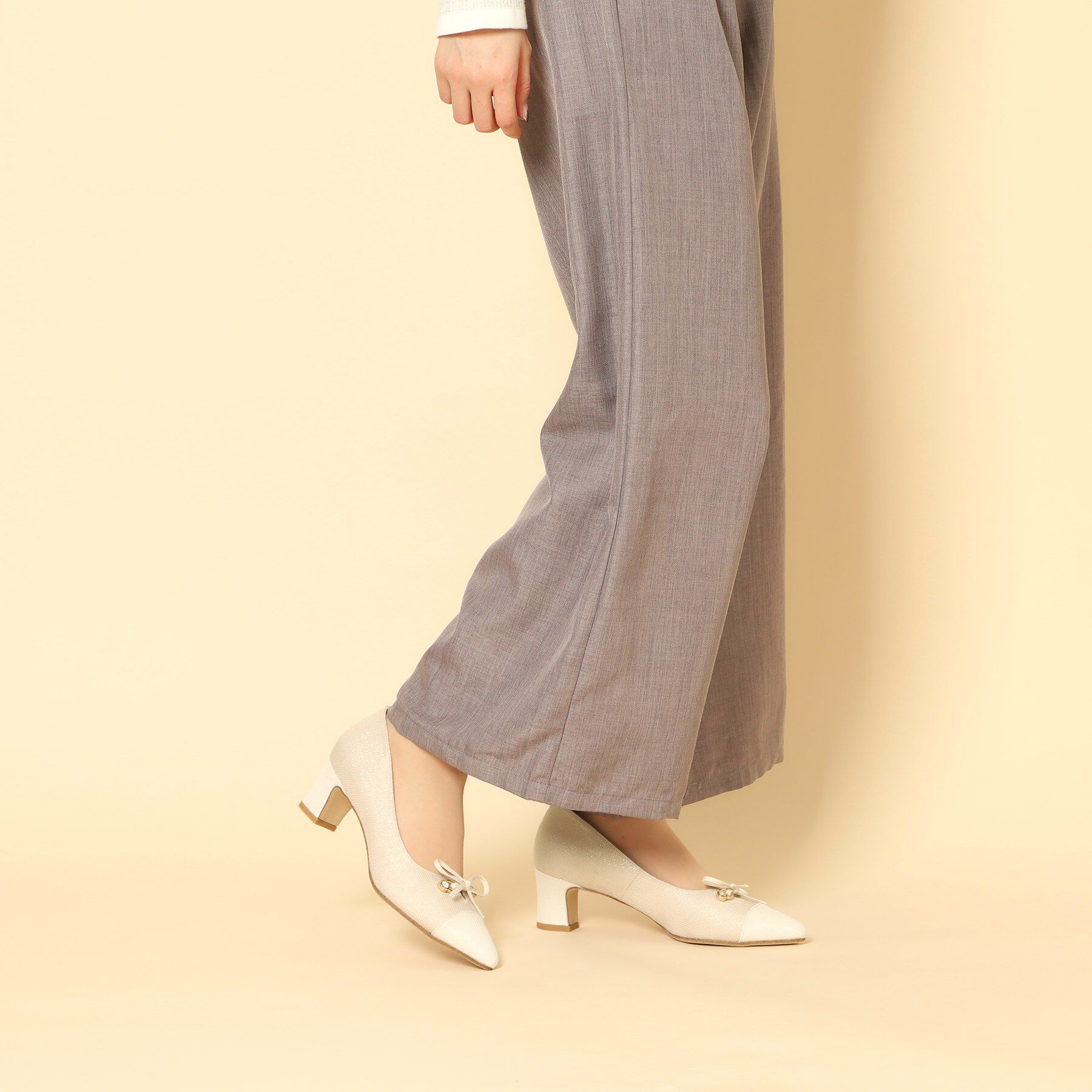 ESPERANZA「ビジューリボンポインテッドパンプス」|パンプス|