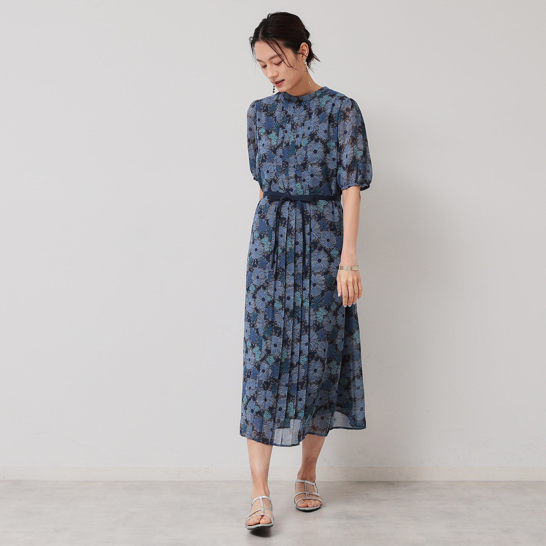 SunaUna「【完売間近／&yours project】レース柄プリーツワンピース」|ワンピース|