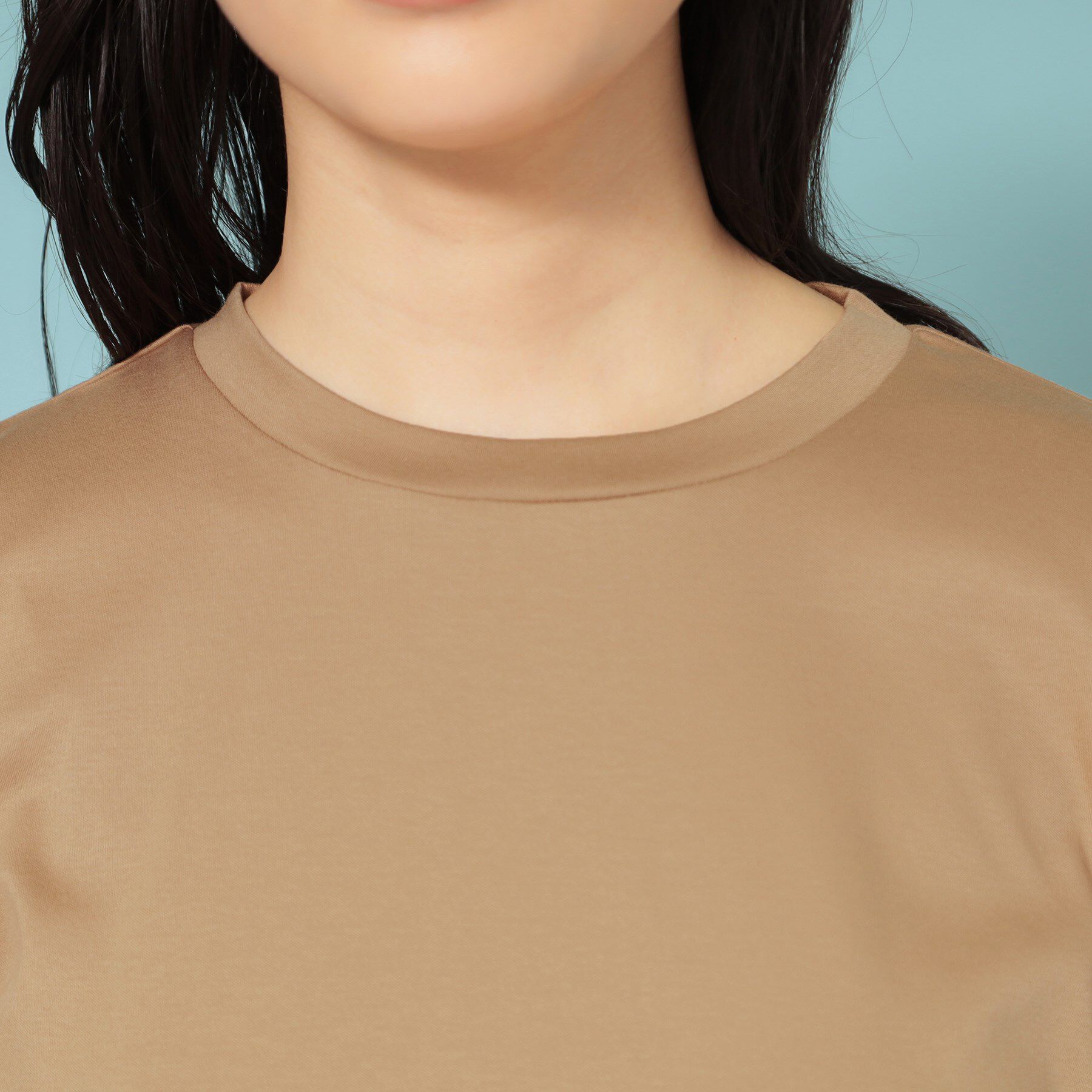 SunaUna「【秋まで着られる／袖チュール】パフスリーブカットソー」|Tシャツ・カットソー|