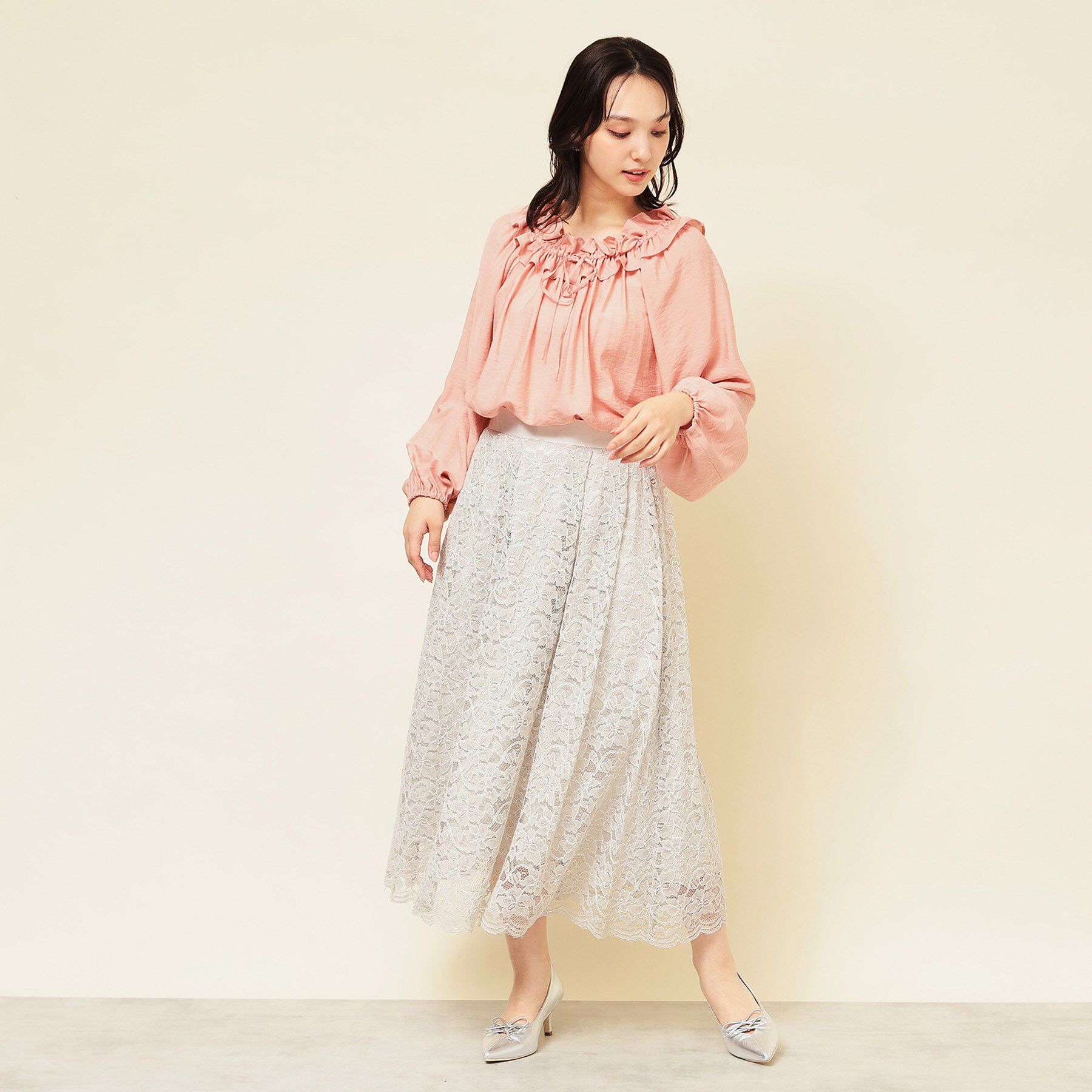 SunaUna「【衿フリル／衿調節可】リボンブラウス」|シャツ・ブラウス|