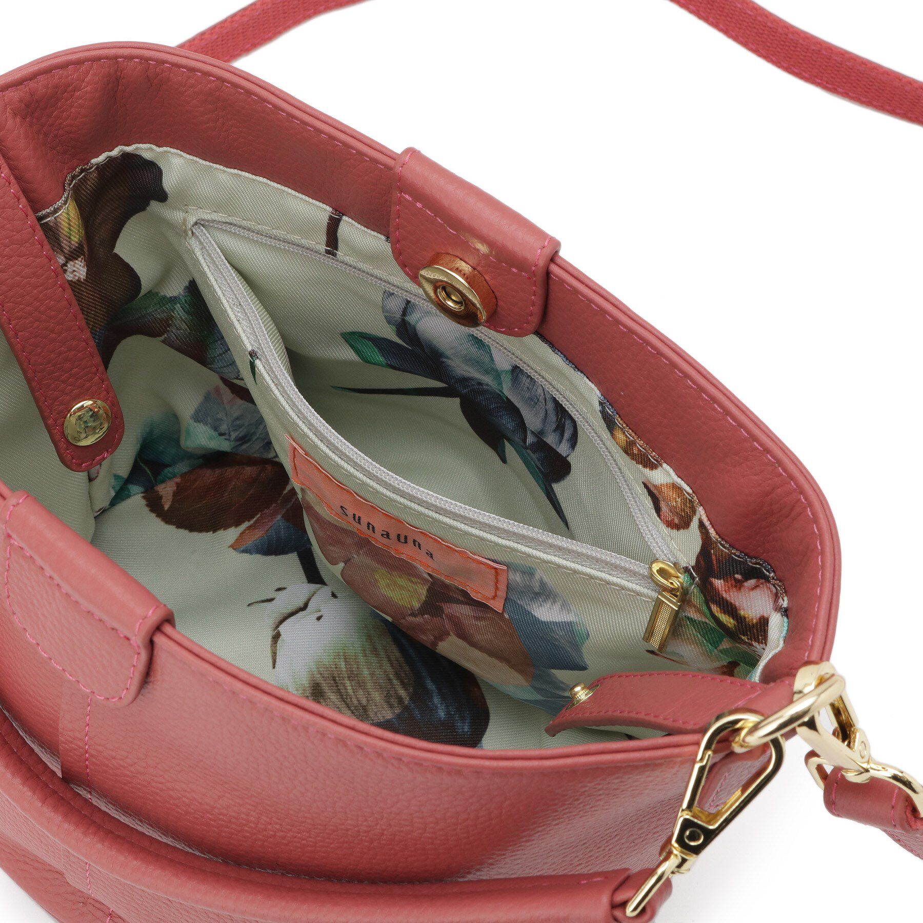 SunaUna「【2WAY／オリジナルプリント裏使用】牛革ワンショルダーバック」|ショルダー・メッセンジャー|