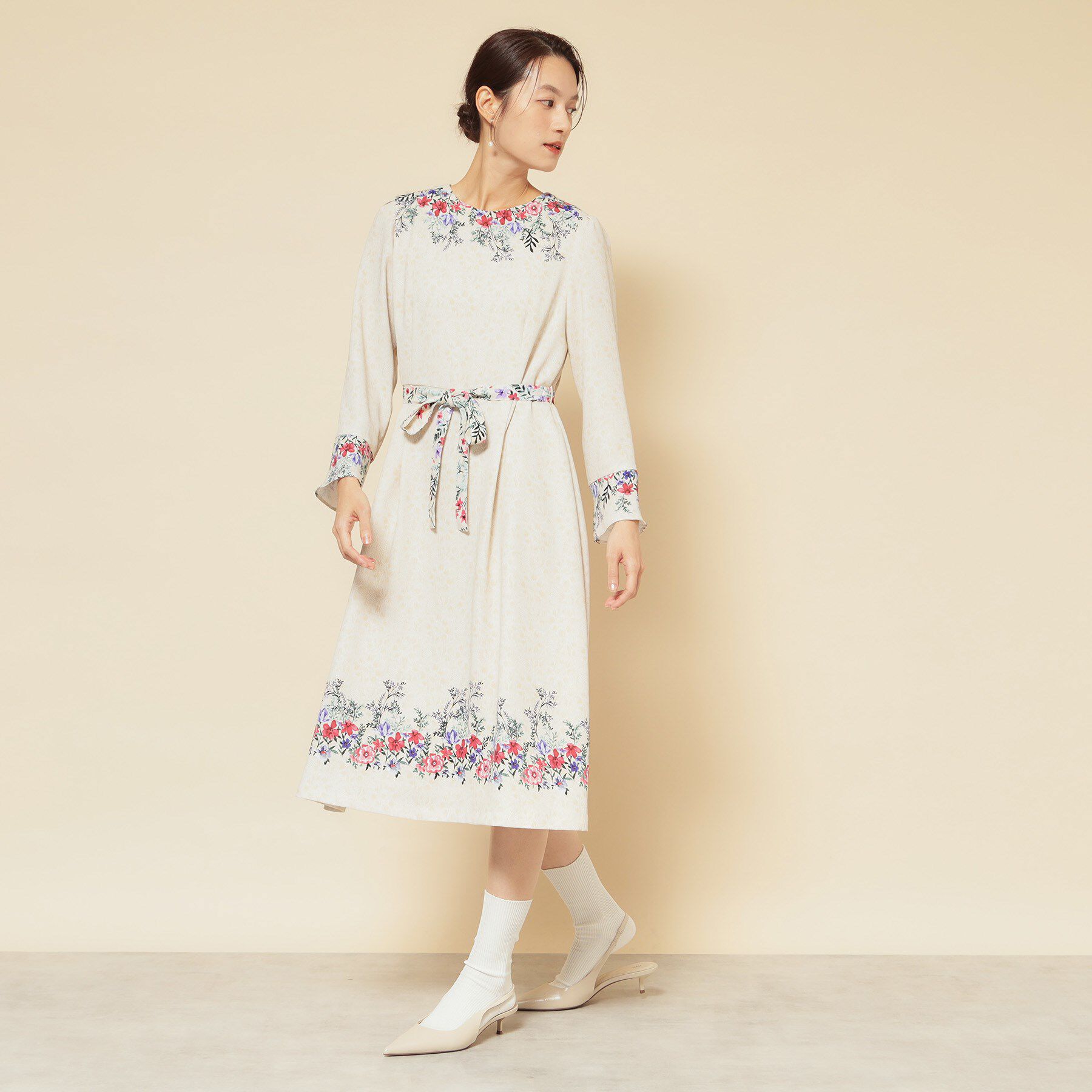 SunaUna「【co creation and yours／SS～L】レースプリント柄ワンピース」|ワンピース|