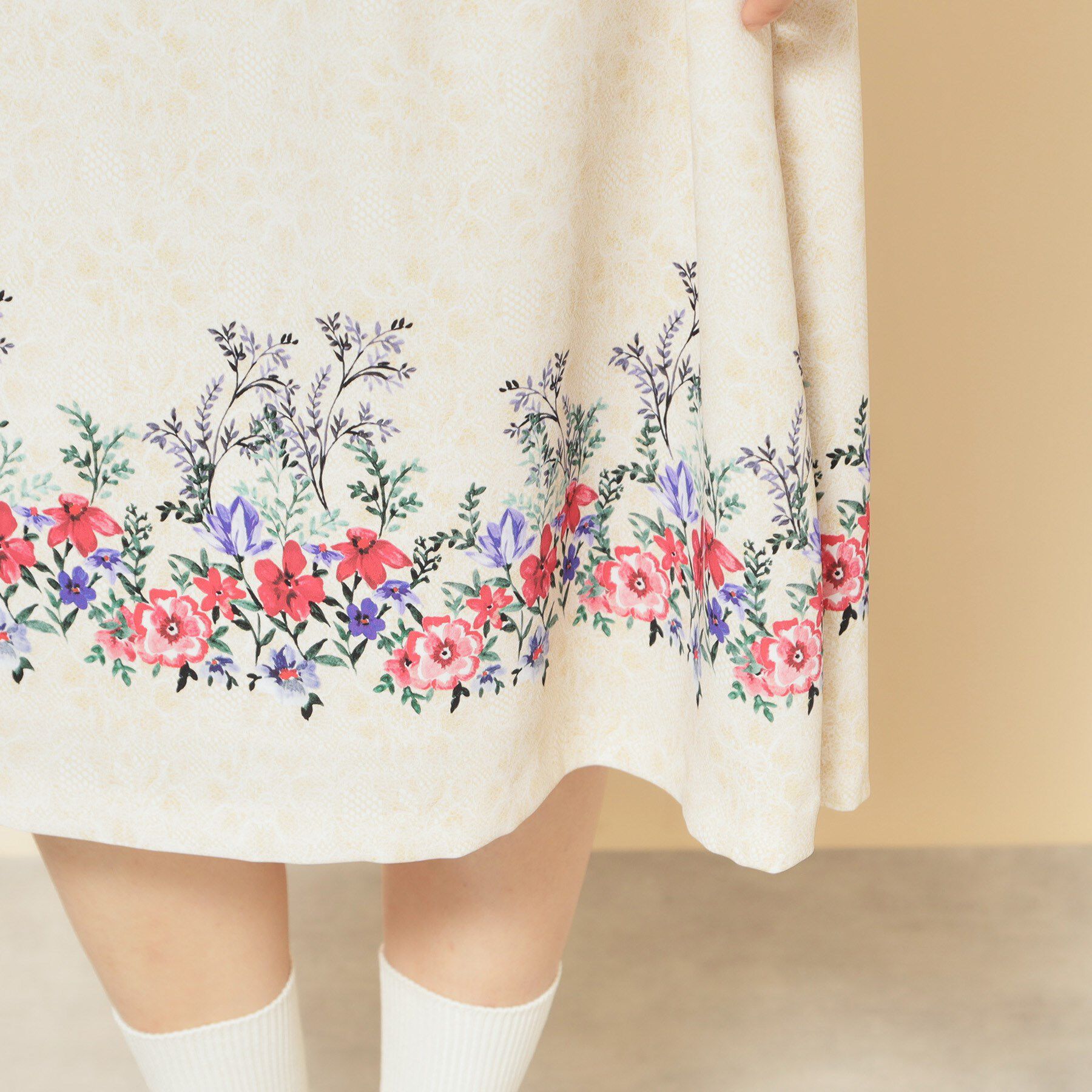 SunaUna「【co creation and yours／SS～L】レースプリント柄ワンピース」|ワンピース|