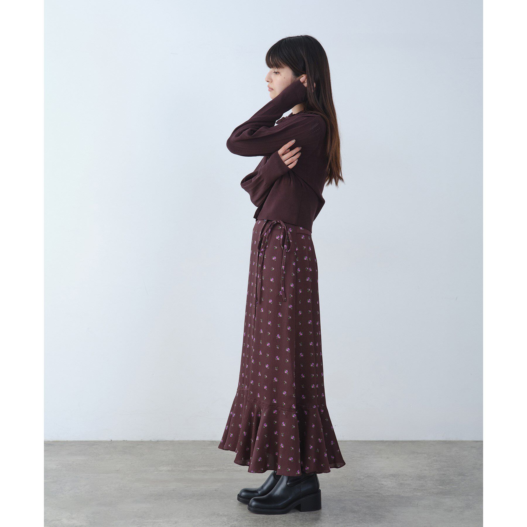 CODE A「sleek collar knit」|カーディガン|