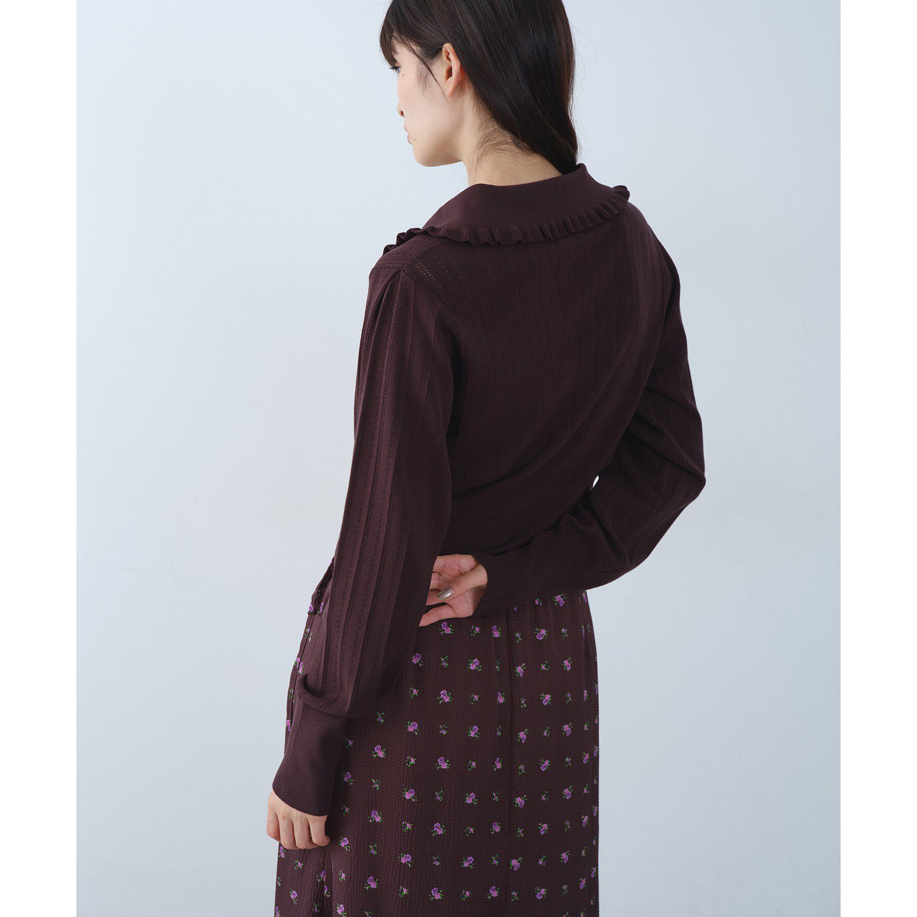 CODE A「sleek collar knit」|カーディガン|