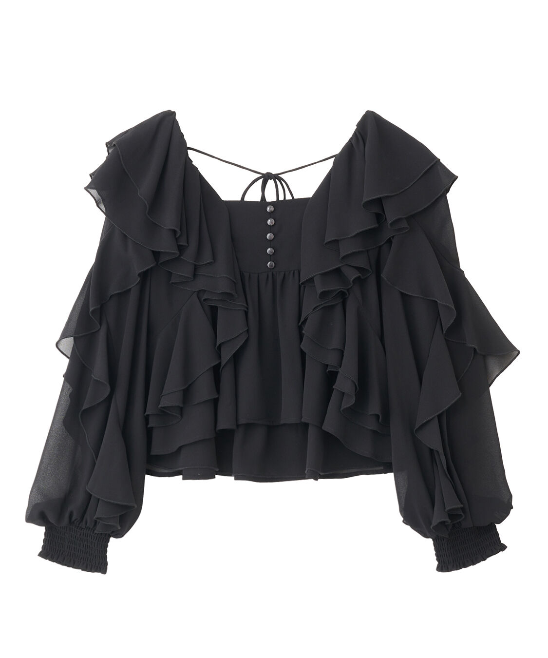 COCO DEAL「シフォンフリルブラウス」|シャツ・ブラウス|ブラック