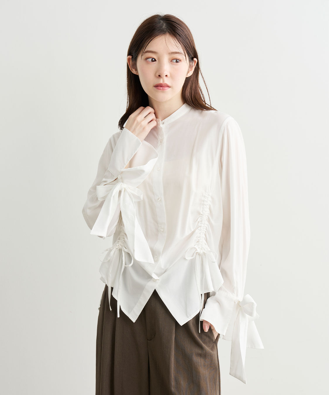 COCO DEAL「リボンスリーブドロストシャツブラウス」|シャツ・ブラウス|