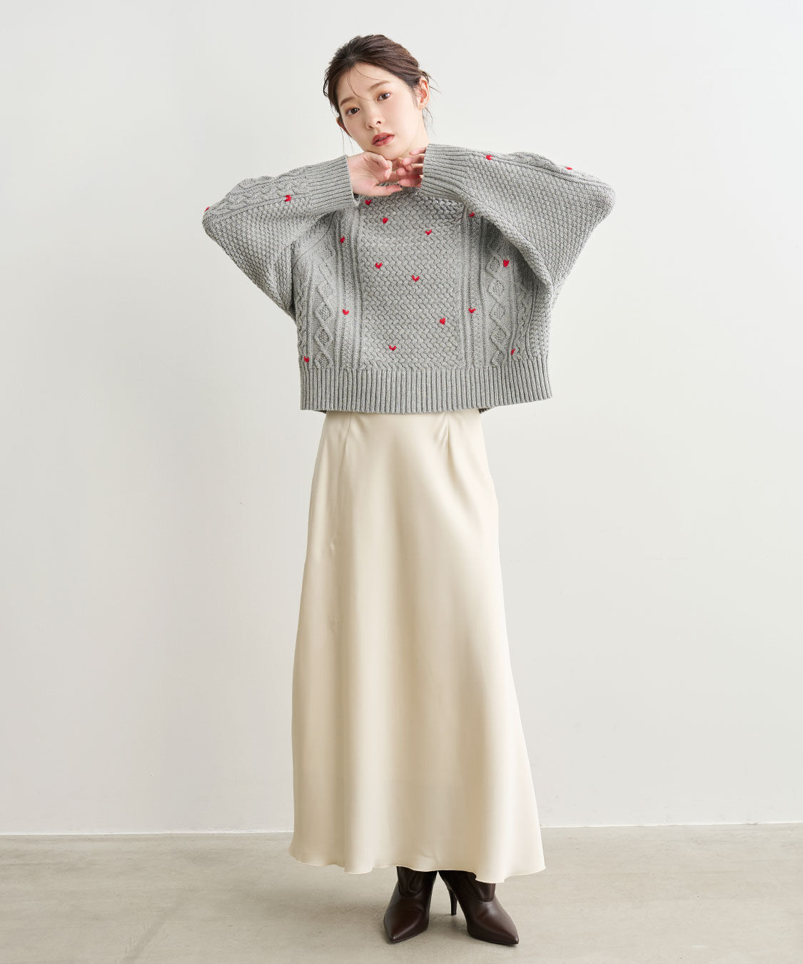 COCO DEAL「サテンナロースカート」|スカート|