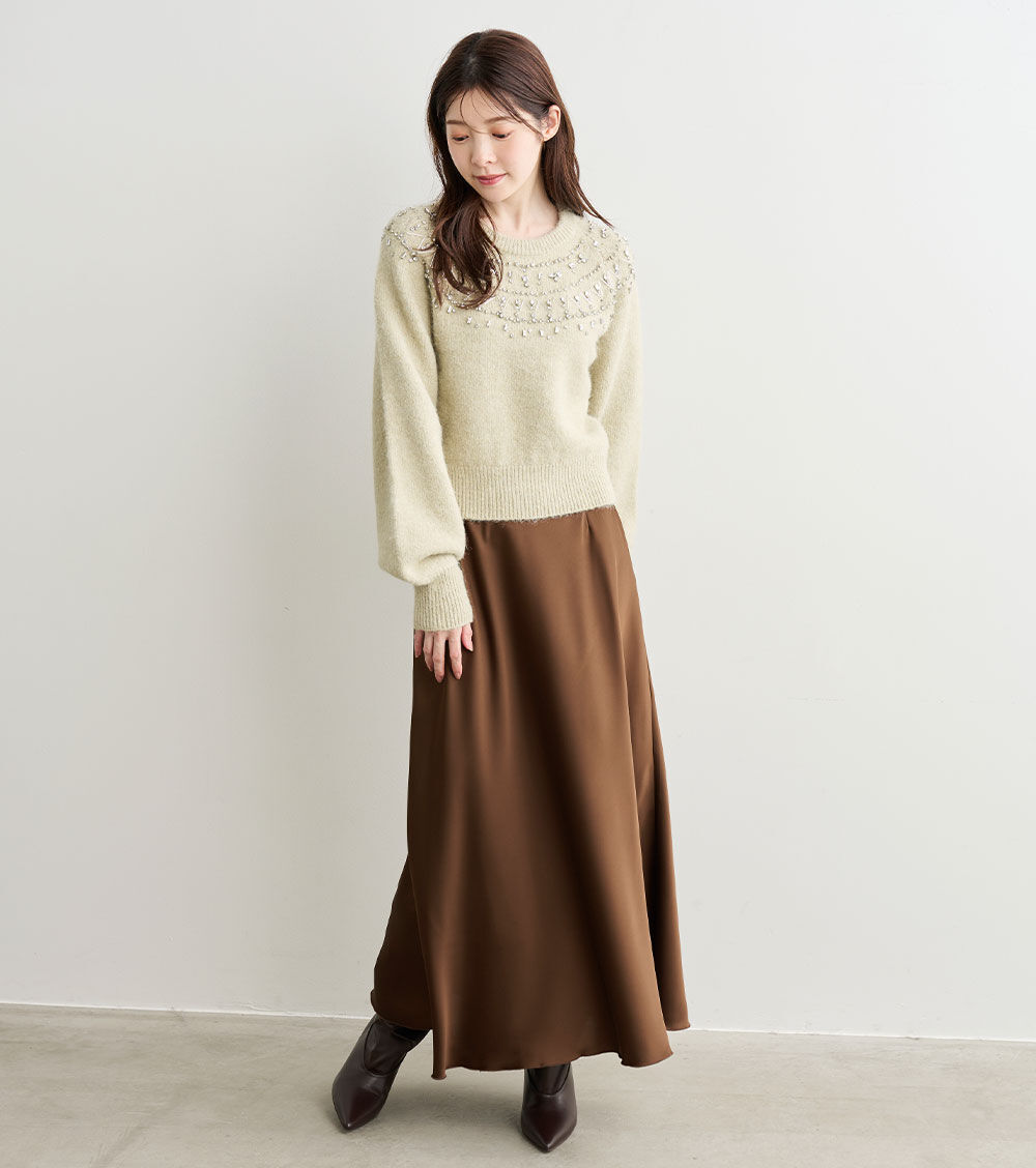 COCO DEAL「サテンナロースカート」|スカート|