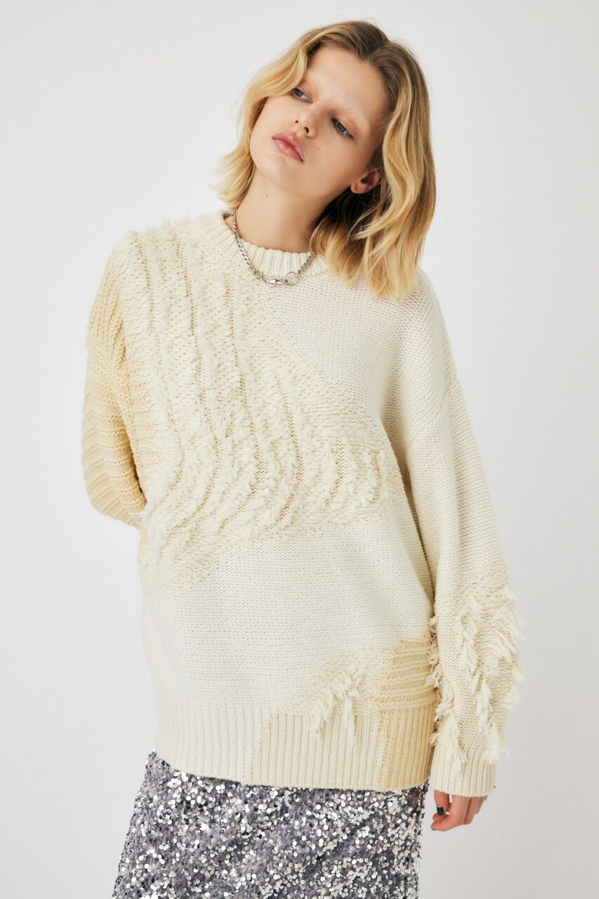 MOUSSY「PATCH DESIGN ニット」|ニット・セーター|