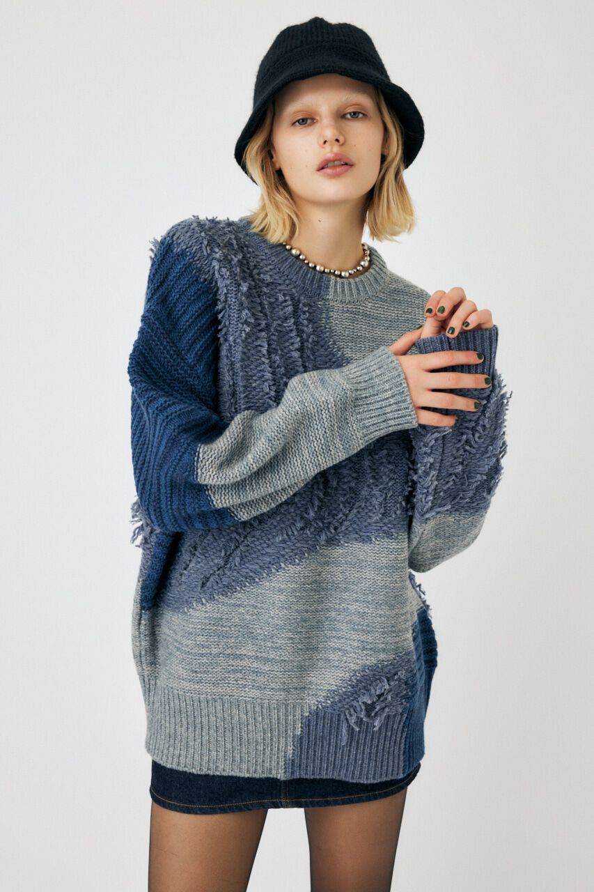 MOUSSY「PATCH DESIGN ニット」|ニット・セーター|