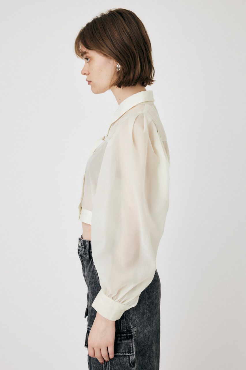 MOUSSY「SHEER TUCK SLEEVE ブラウス」|シャツ・ブラウス|