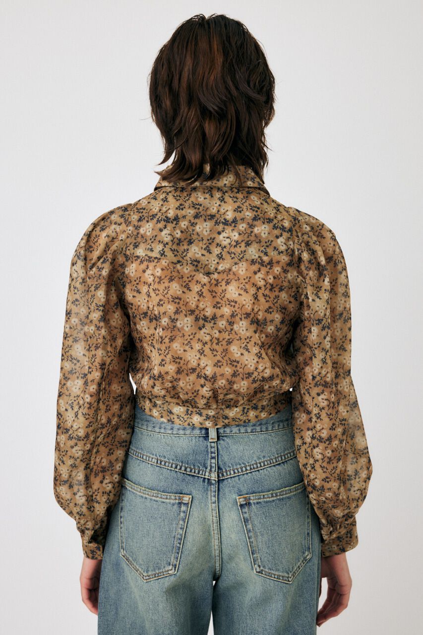 MOUSSY「SHEER TUCK SLEEVE ブラウス」|シャツ・ブラウス|