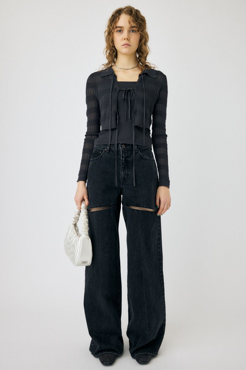 MOUSSY「KNIT キャミ & RIBBON シャツセット」|シャツ・ブラウス|