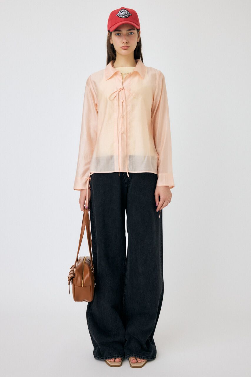 MOUSSY「RIBBON シアーシャツ」|シャツ・ブラウス|