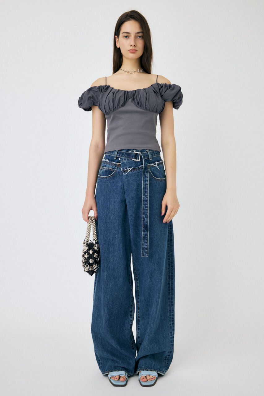 MOUSSY「VOLUME SLEEVE DOCKING トップス」|Tシャツ・カットソー|