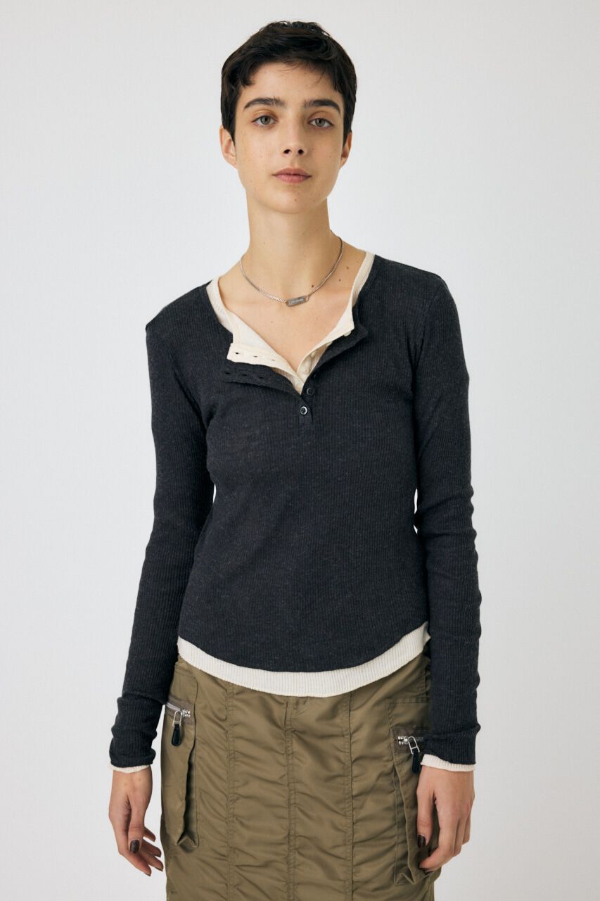 MOUSSY「HENRY NECK ロンT」|Tシャツ・カットソー|C.GRY