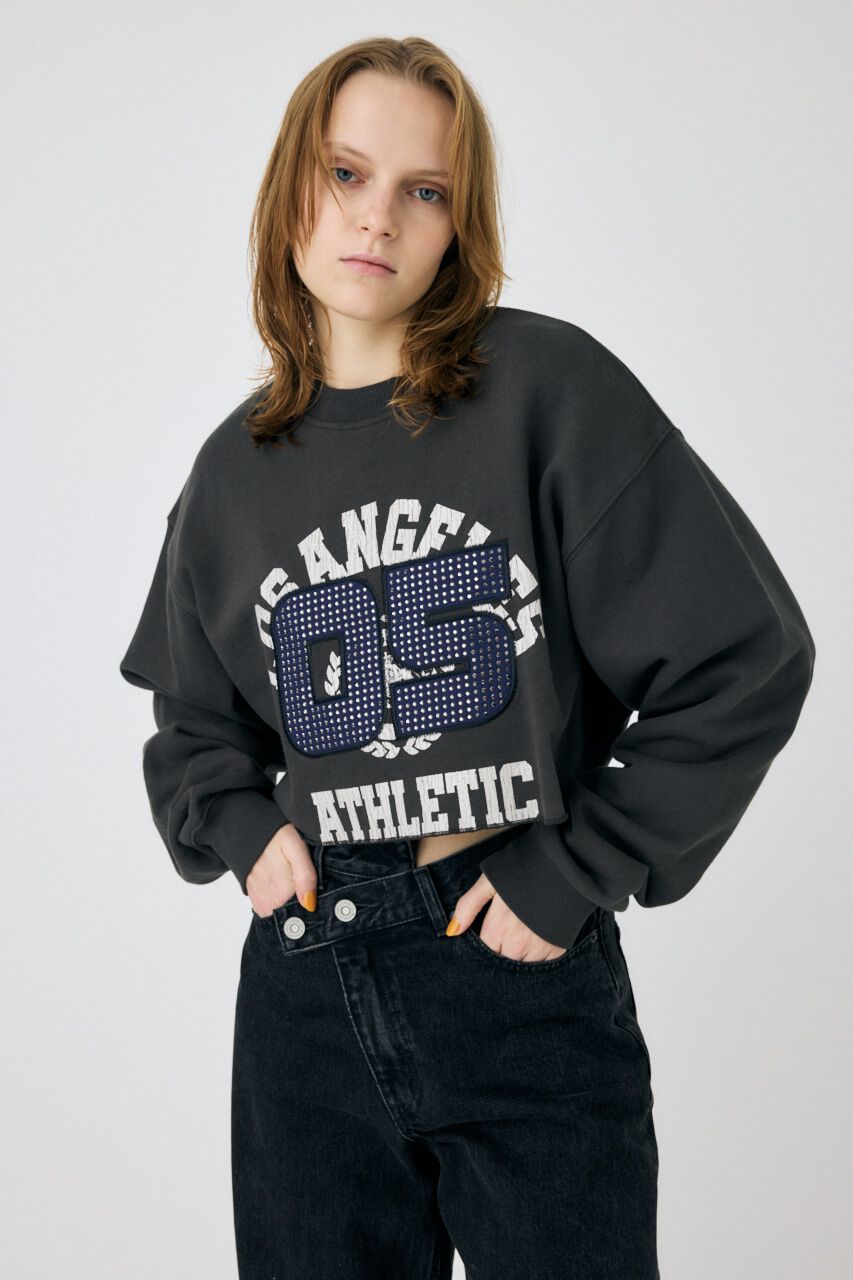 MOUSSY「RHINESTONE NUMBER REMAKE プルオーバー」|パーカー|L/BLK1